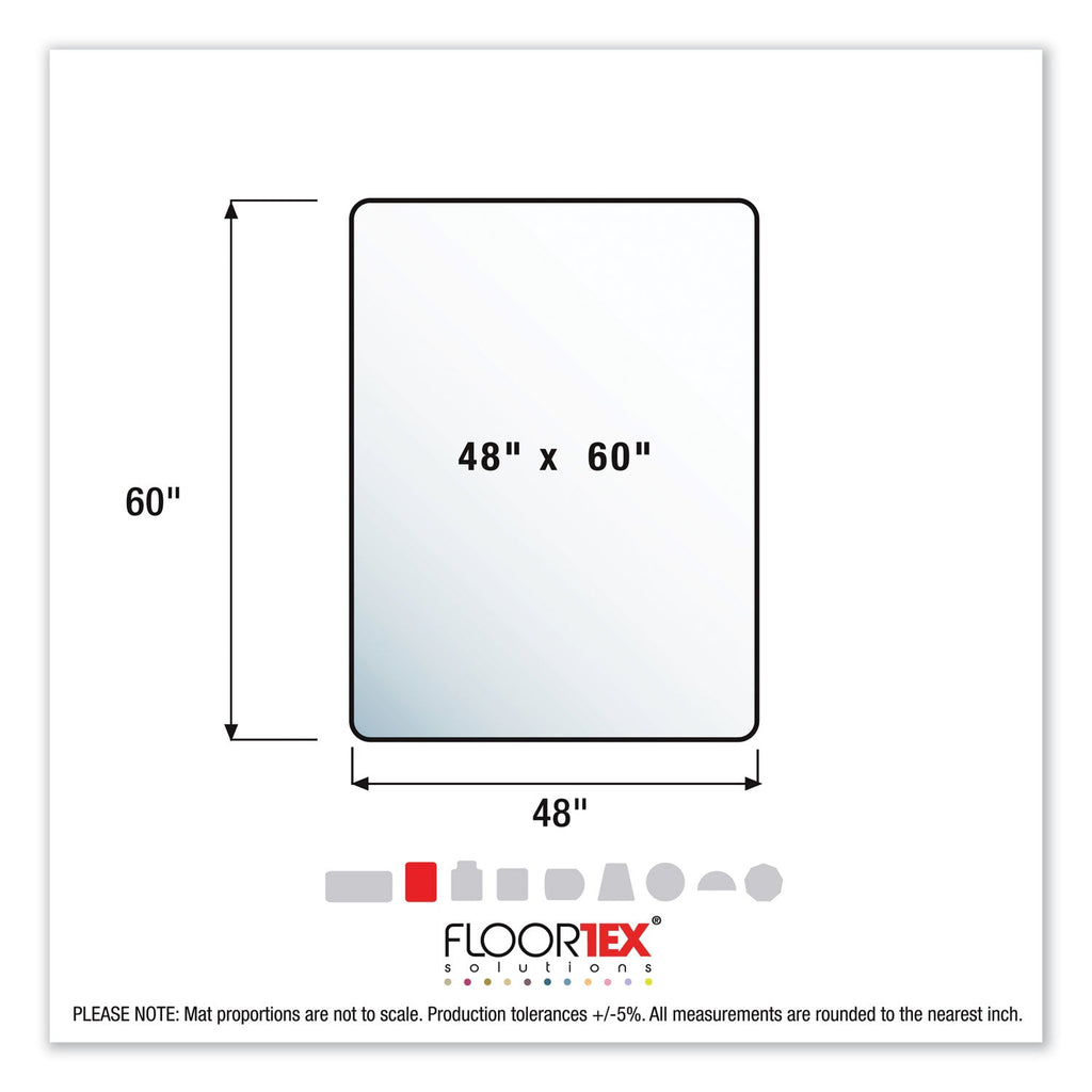 Floortex Cleartex Ultimat Polycarbonate Chair Mat for Low/Medium Pile Carpet, 48 x 60, Clear