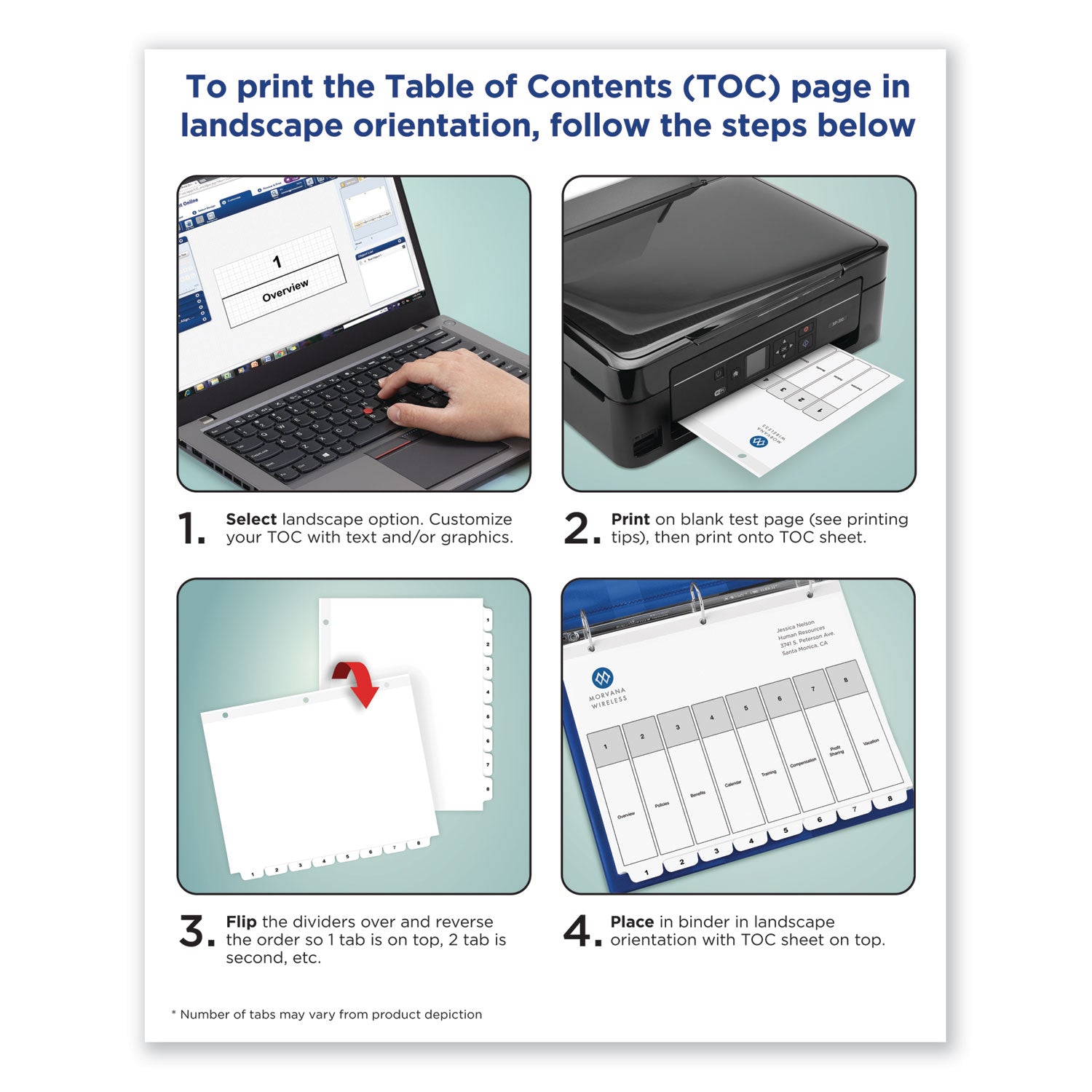 Avery Customizable TOC Ready Index Black and White Dividers, 12-Tab, Jan. to Dec., 11 x 8.5, 1 Set