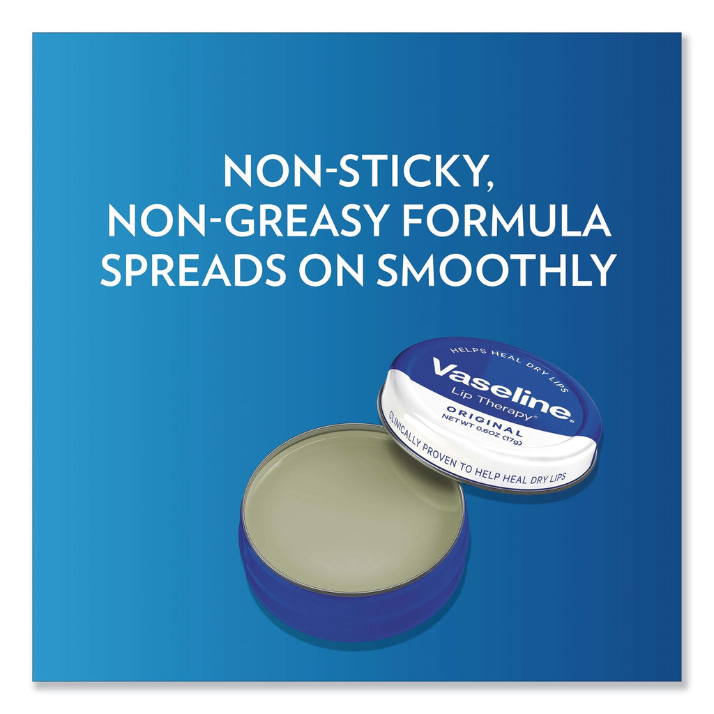 Vaseline Lip Therapy, Original, 0.6 oz, Mini Tin, 12/Carton