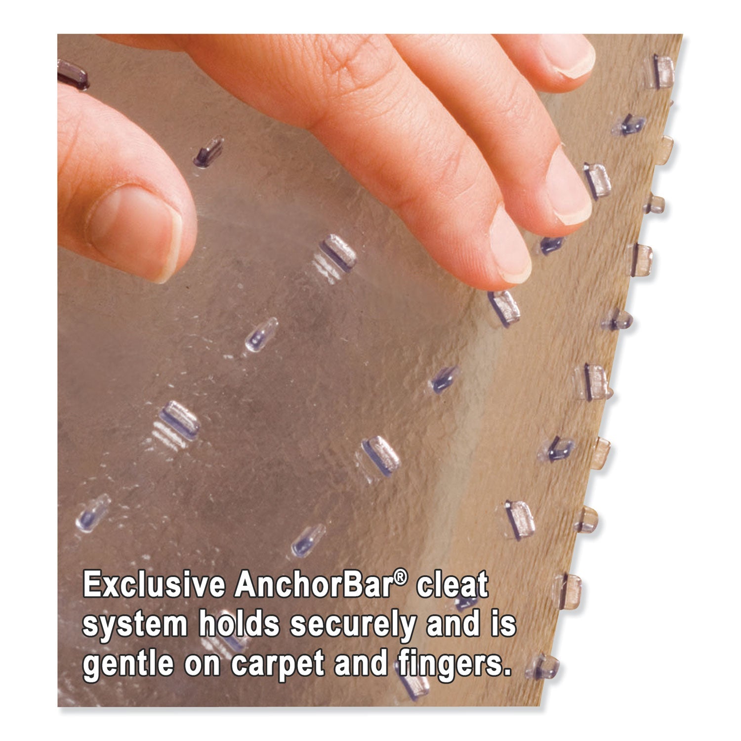 ES Robbins EverLife Light Use Chair Mat for Flat to Low Pile Carpet, Rectangular with Lip, 45" x 53", Clear