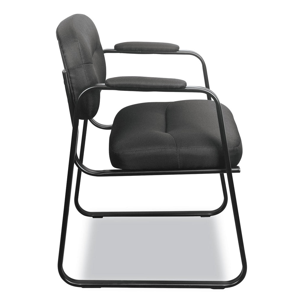 HON HVL653 Leather Guest Chair, 22.25" x 23" x 32", Black