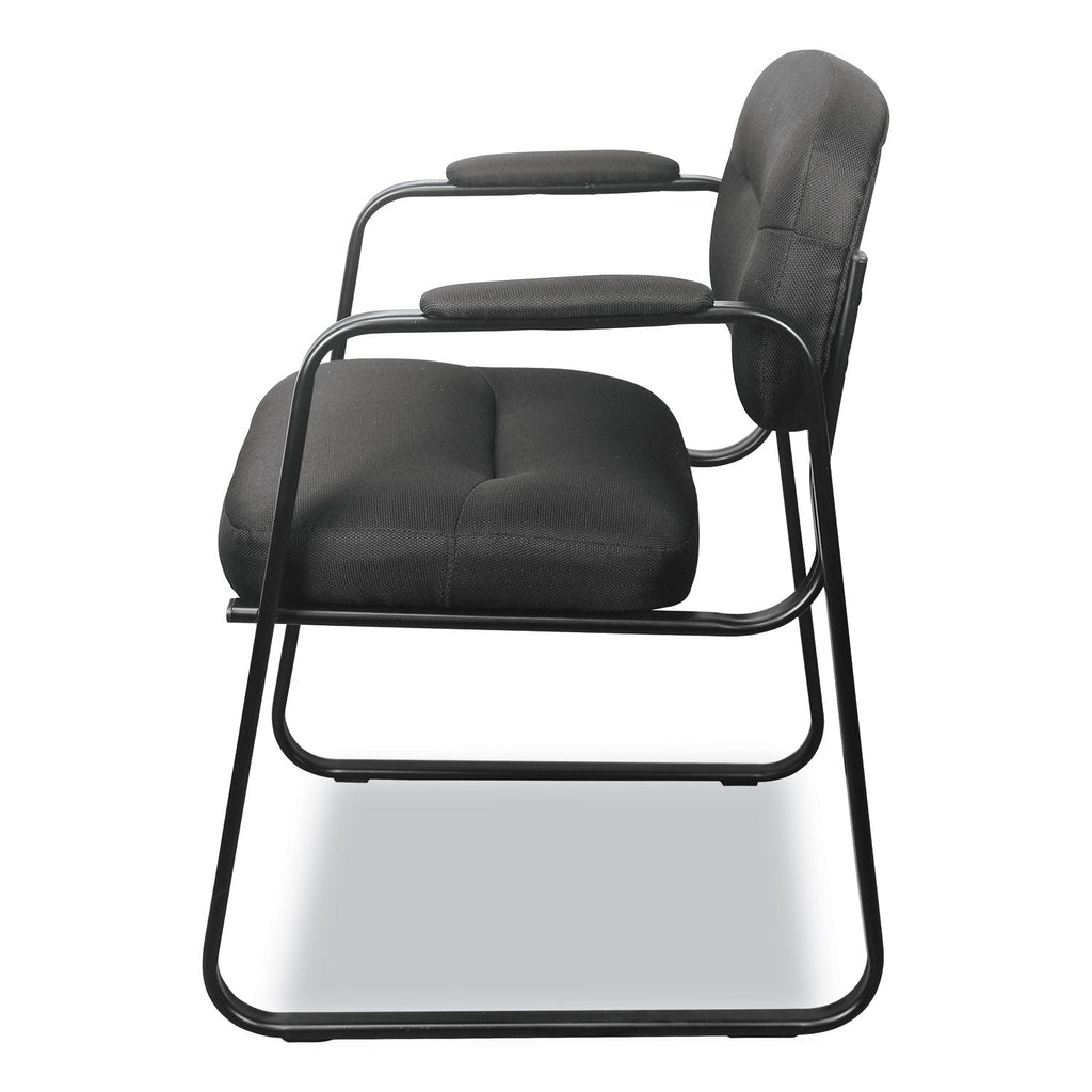 HON HVL653 Leather Guest Chair, 22.25" x 23" x 32", Black