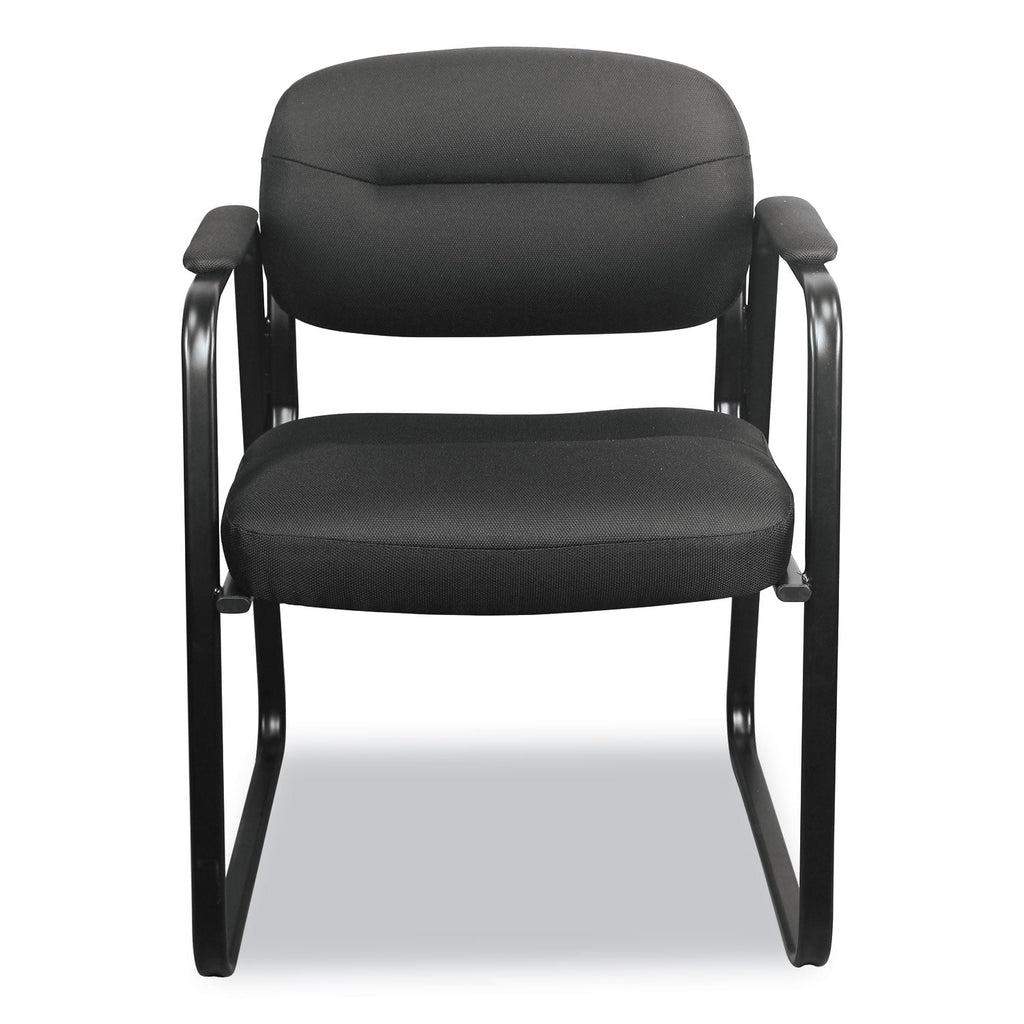 HON HVL653 Leather Guest Chair, 22.25" x 23" x 32", Black