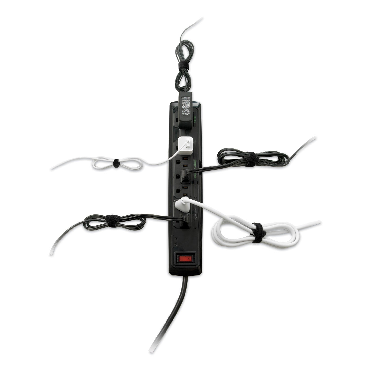 VELCRO ONE-WRAP Pre-Cut Thin Ties, 0.5" x 15", Black/Gray, 30/Pack