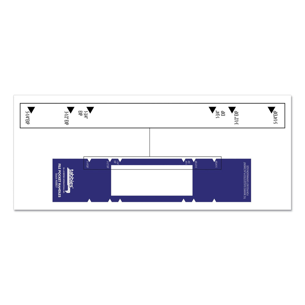 Tabbies File Pocket Handles, 9.63 x 2, Dark Blue/White, 4/Sheet, 12 Sheets/Pack