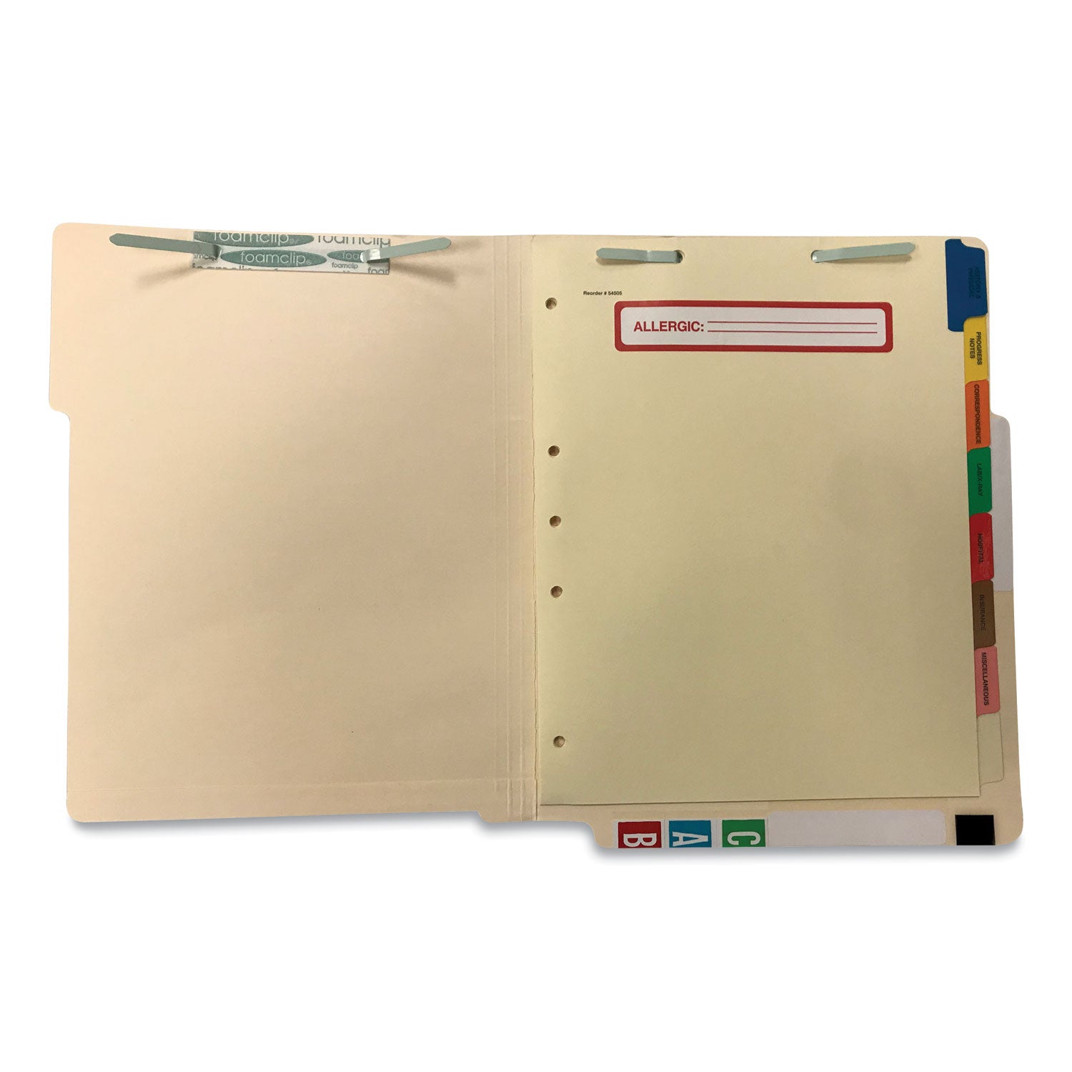 Tabbies Side Tab Medical Chart Divider Sets, 8-Tab, Assorted Medical, 11 x 9, Manila, 40 Sets