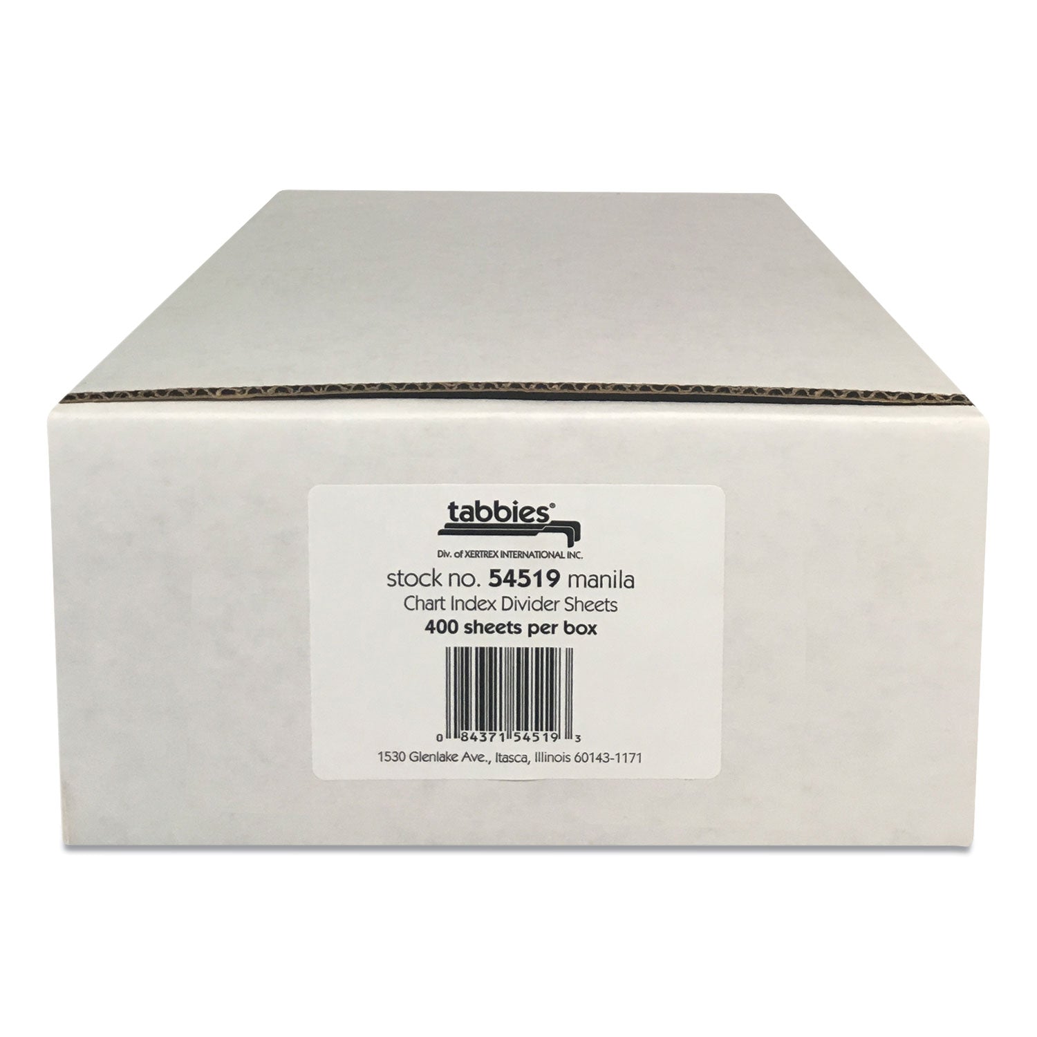 Tabbies Medical Chart Index Divider Sheets, Untabbed, 11 x 8.5, Manila, 400/Box