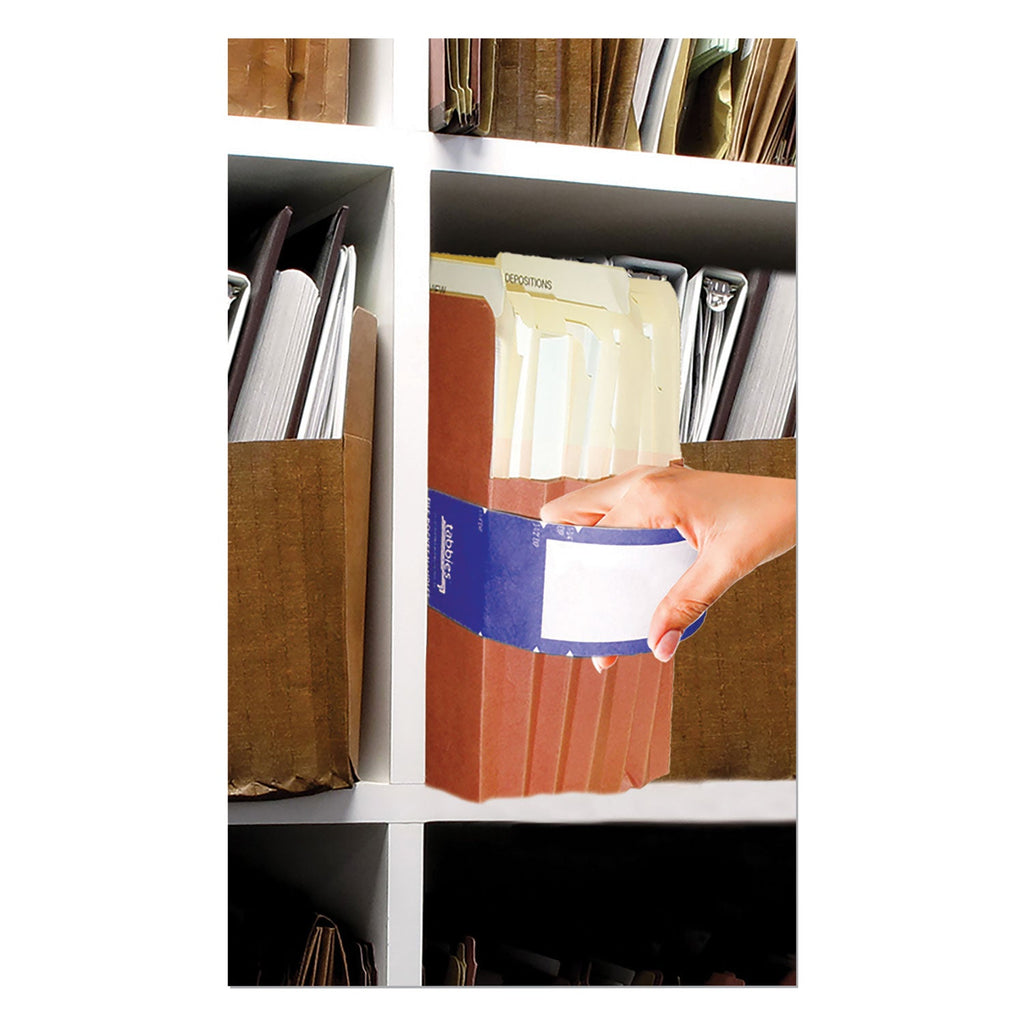 Tabbies File Pocket Handles, 9.63 x 2, Dark Blue/White, 4/Sheet, 12 Sheets/Pack