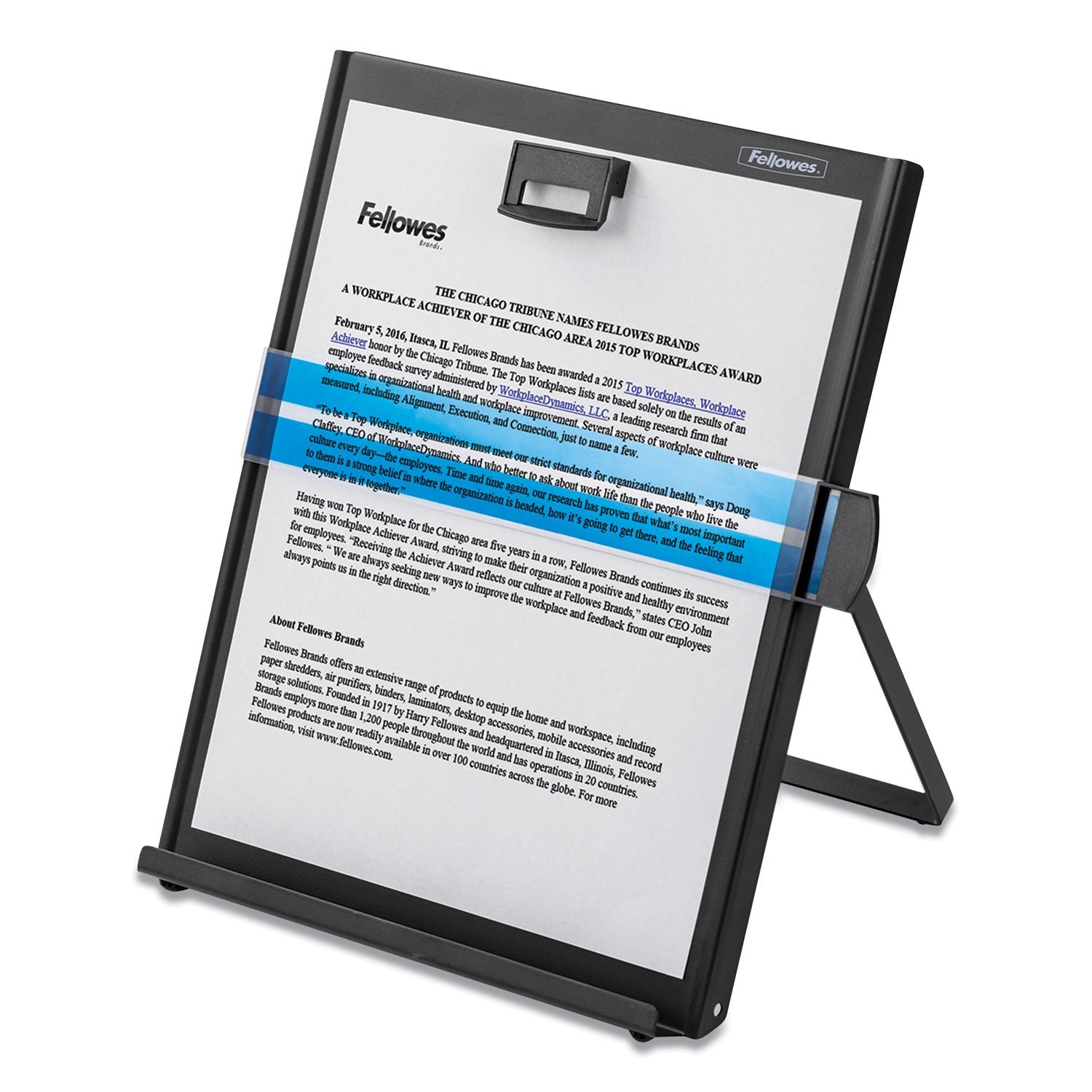 Fellowes Metal Copyholder, 200 Sheet Capacity, Steel, Black