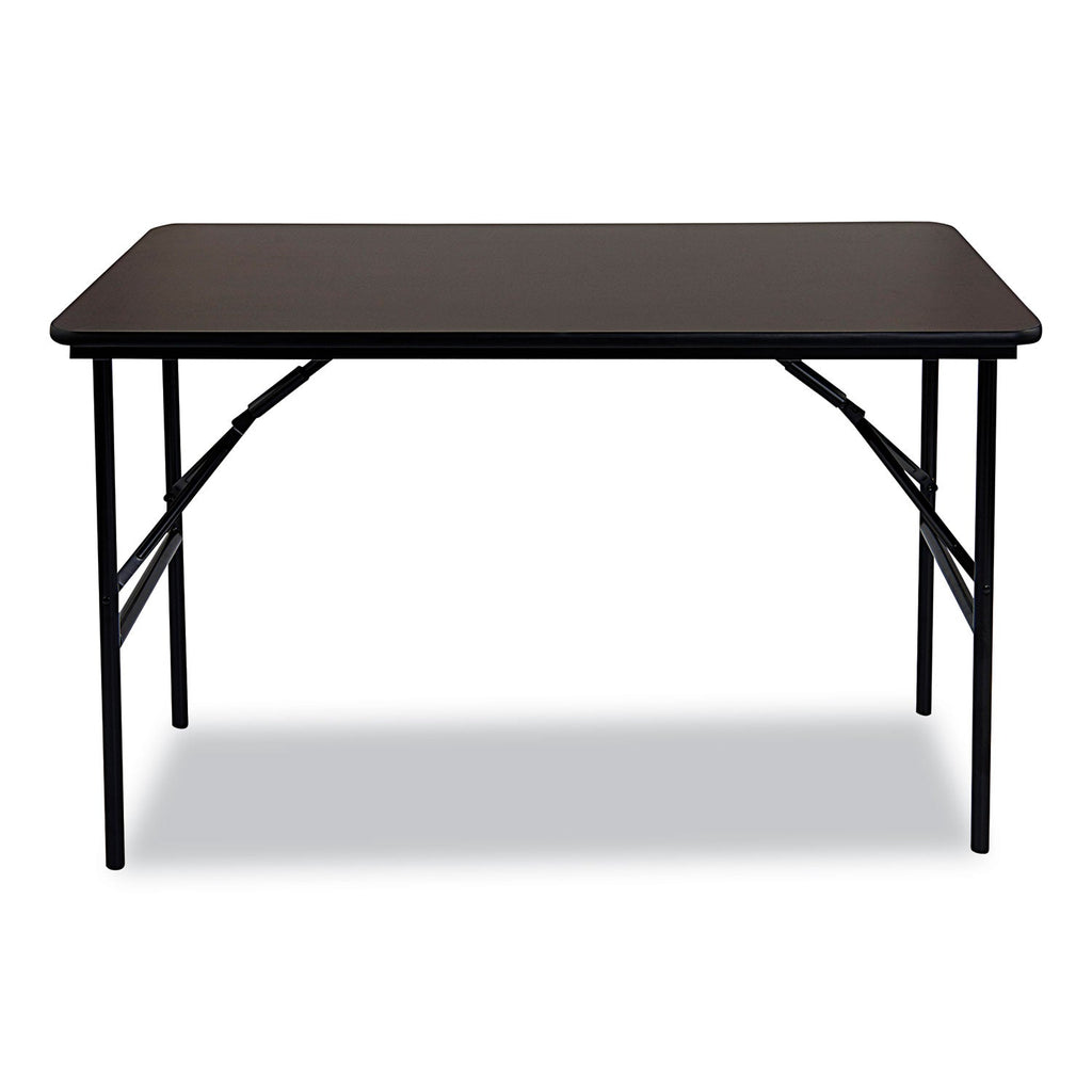 Iceberg OfficeWorks Classic Wood-Laminate Folding Table, Straight Legs, Rectangular, 48w x 24d x 29h, Walnut