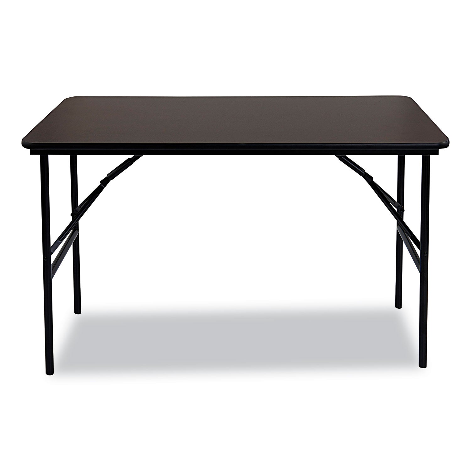 Iceberg OfficeWorks Classic Wood-Laminate Folding Table, Straight Legs, Rectangular, 48w x 24d x 29h, Walnut