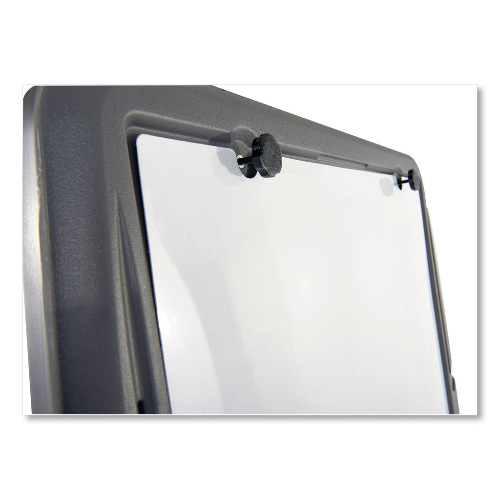 Iceberg Ingenuity Presentation Flipchart Easel with Dry Erase Surface, Resin Surface Frame, 33 x 28 x 73, Charcoal