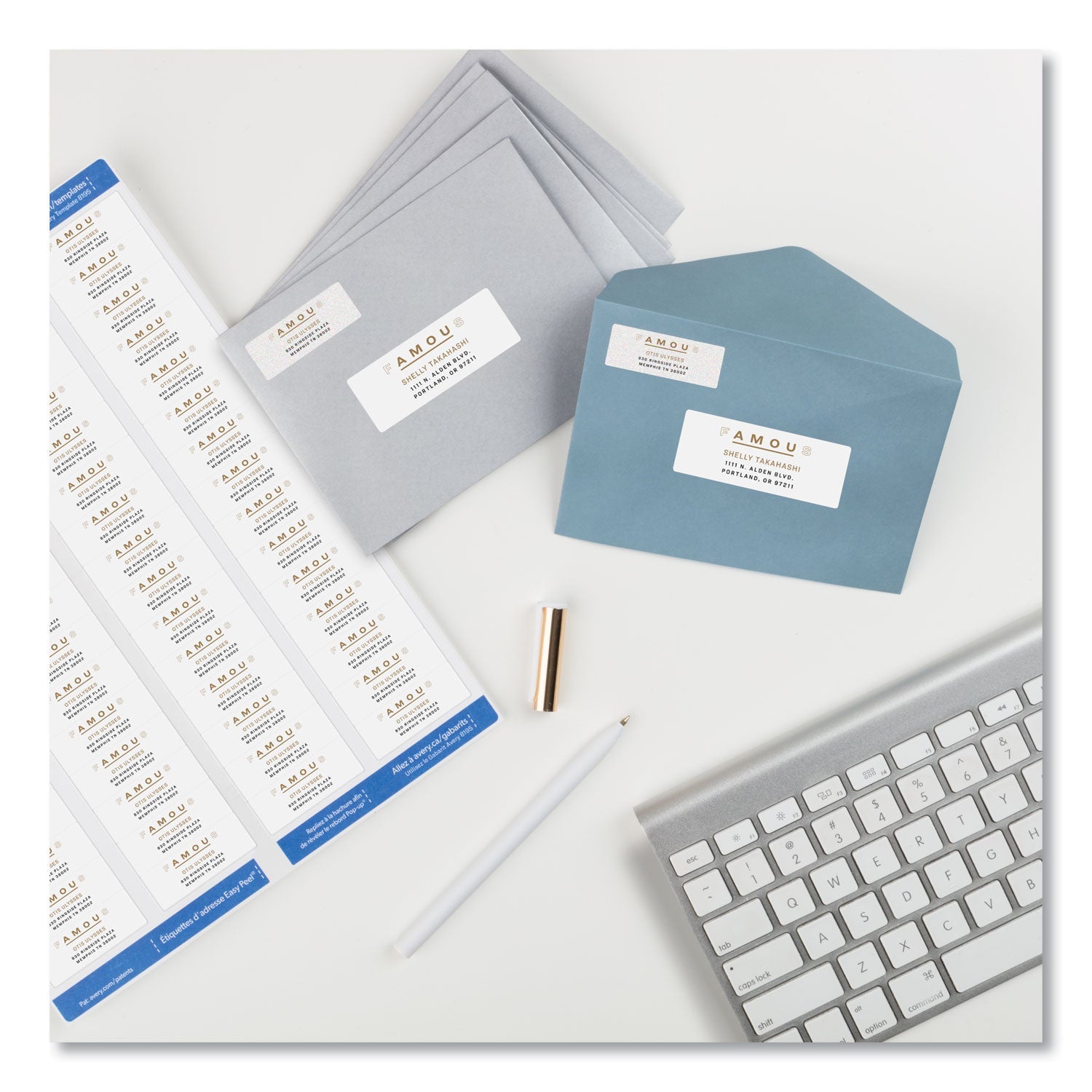 Avery Easy Peel White Address Labels w/ Sure Feed Technology, Inkjet Printers, 0.66 x 1.75, White, 60/Sheet, 25 Sheets/Pack