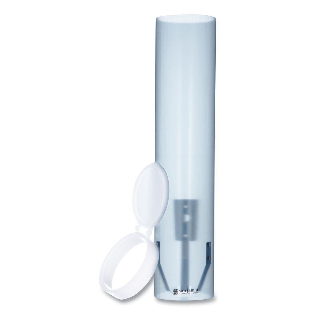 San Jamar Adjustable Frosted Water Cup Dispenser, For 4 oz to 10 oz Cups, Blue