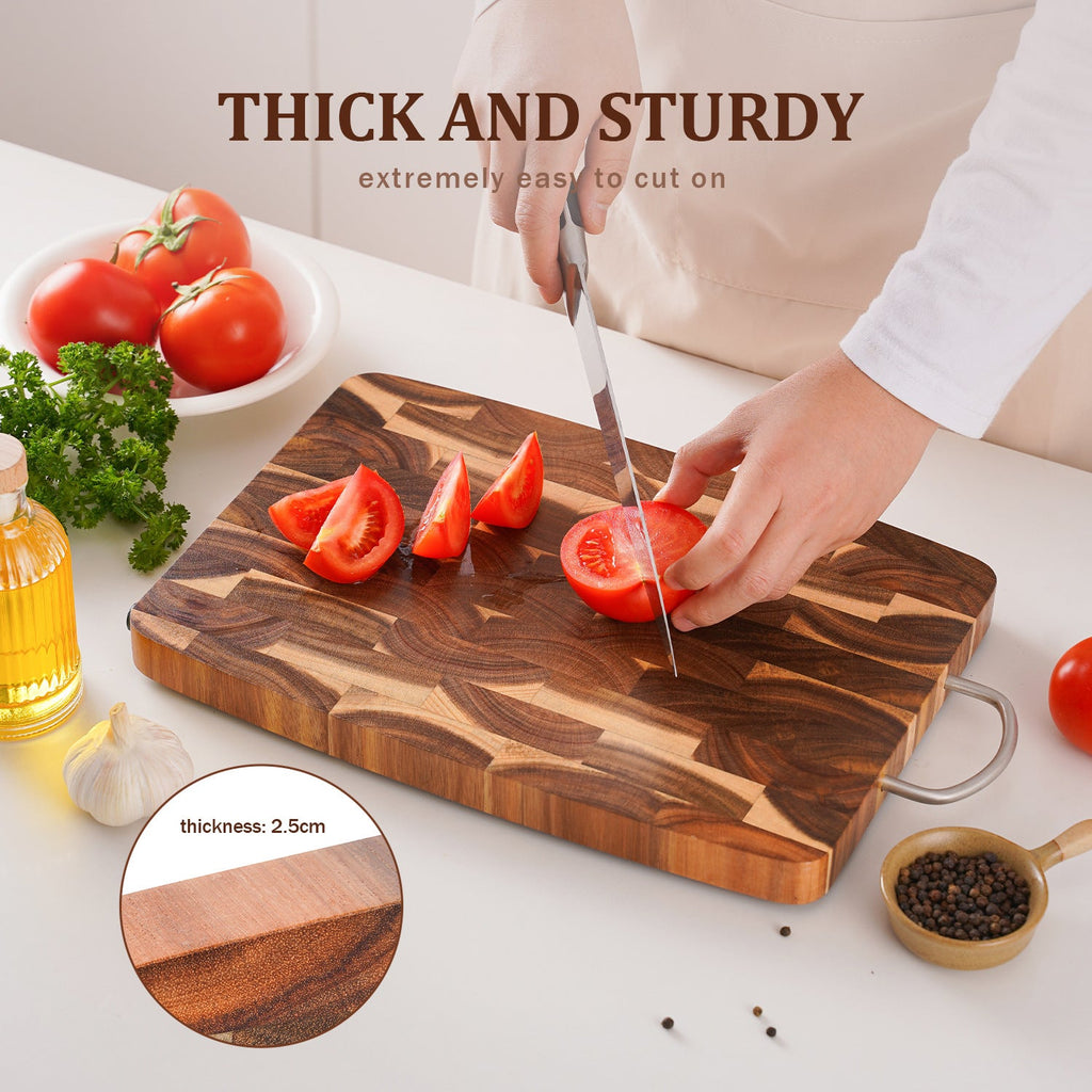 Wooden cutting board for household kitchen solid wood geometric grid cutting board
