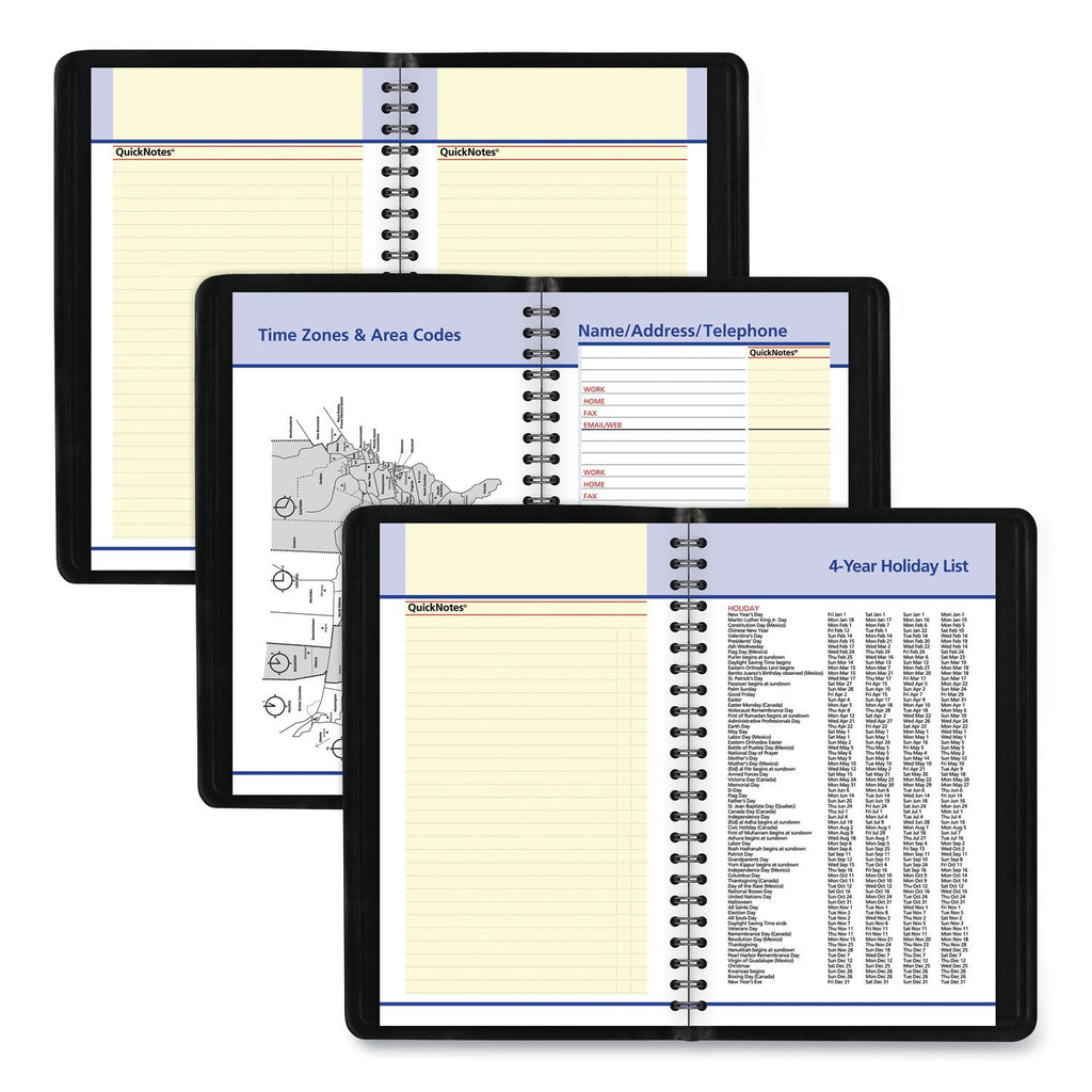 AT-A-GLANCE QuickNotes Weekly Block Format Appointment Book, 8.5 x 5.5, Black Cover, 12-Month (Jan to Dec): 2023