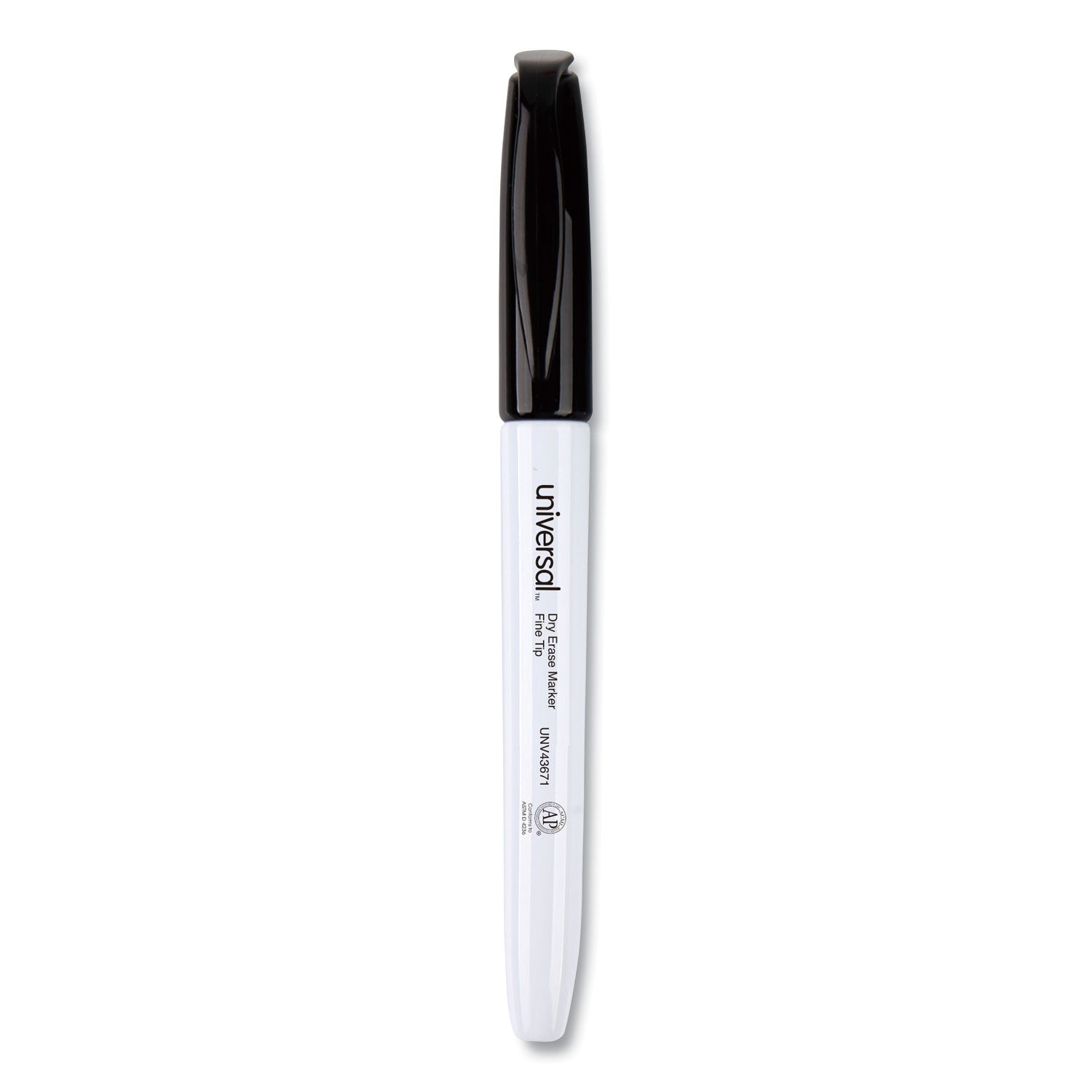 Universal Pen Style Dry Erase Marker, Fine Bullet Tip, Black, Dozen