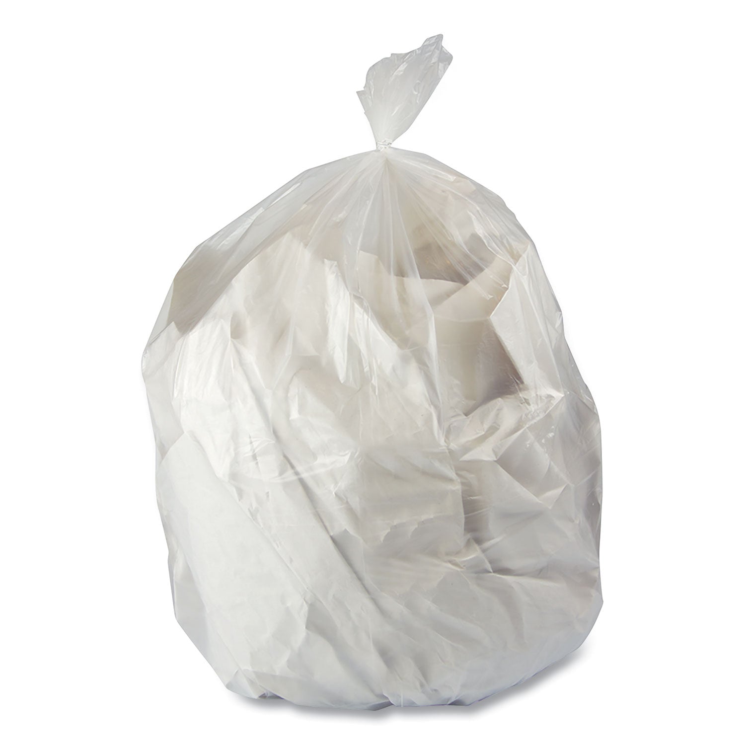 Heritage Linear Low-Density Can Liners, 60 gal, 1 mil, 44 x 56, Clear, 100/Carton
