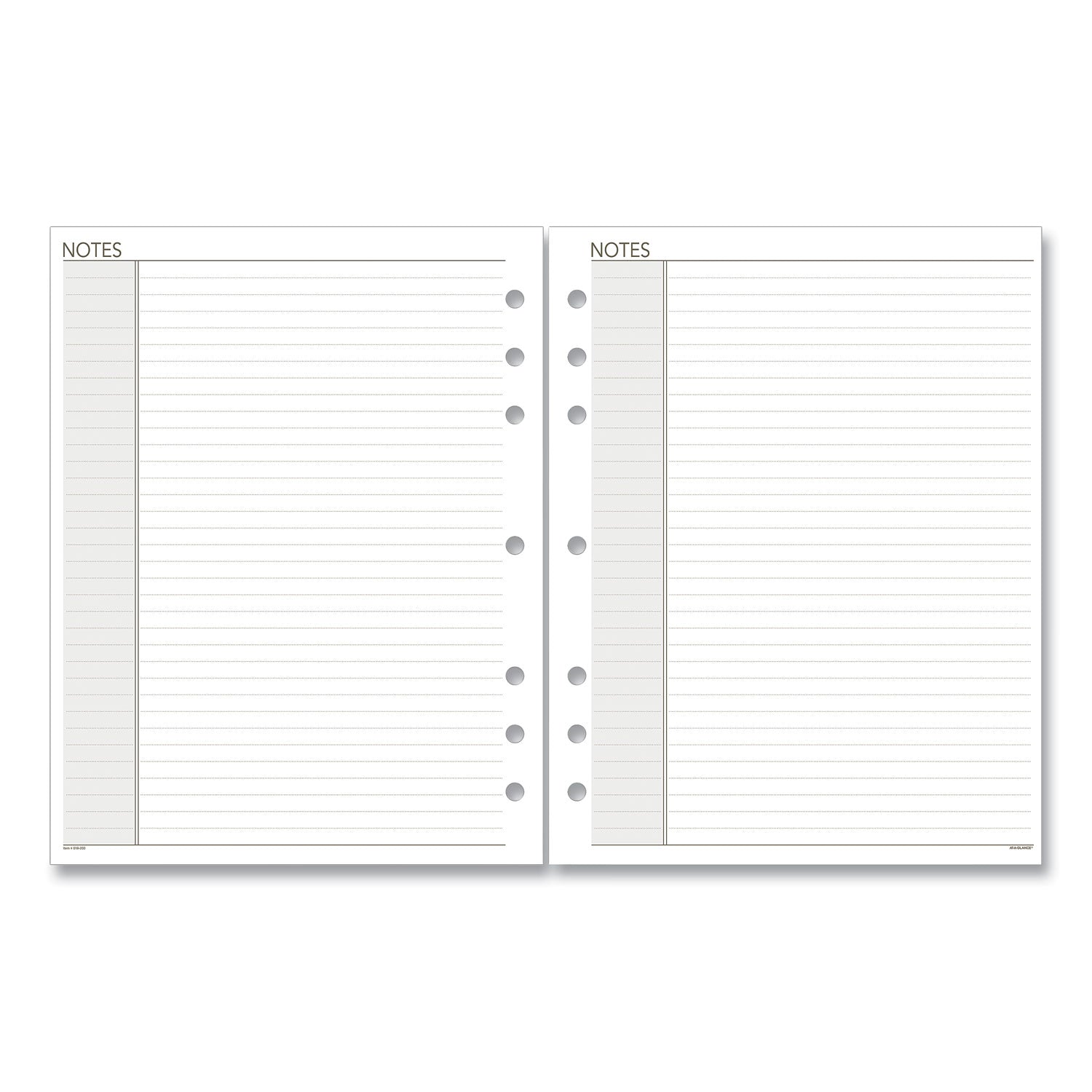 AT-A-GLANCE Lined Notes Pages for Planners/Organizers, 8.5 x 5.5, White Sheets, Undated