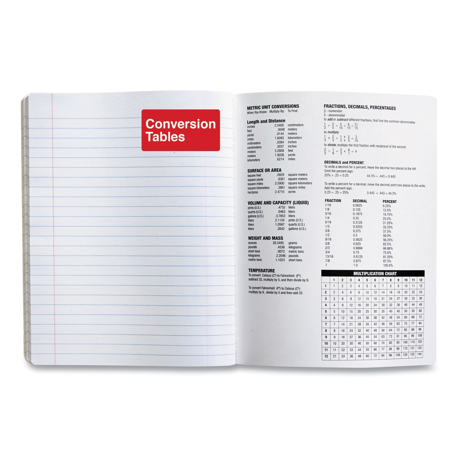 Universal Composition Book, Wide/Legal Rule, Black Marble Cover, 9.75 x 7.5, 100 Sheets