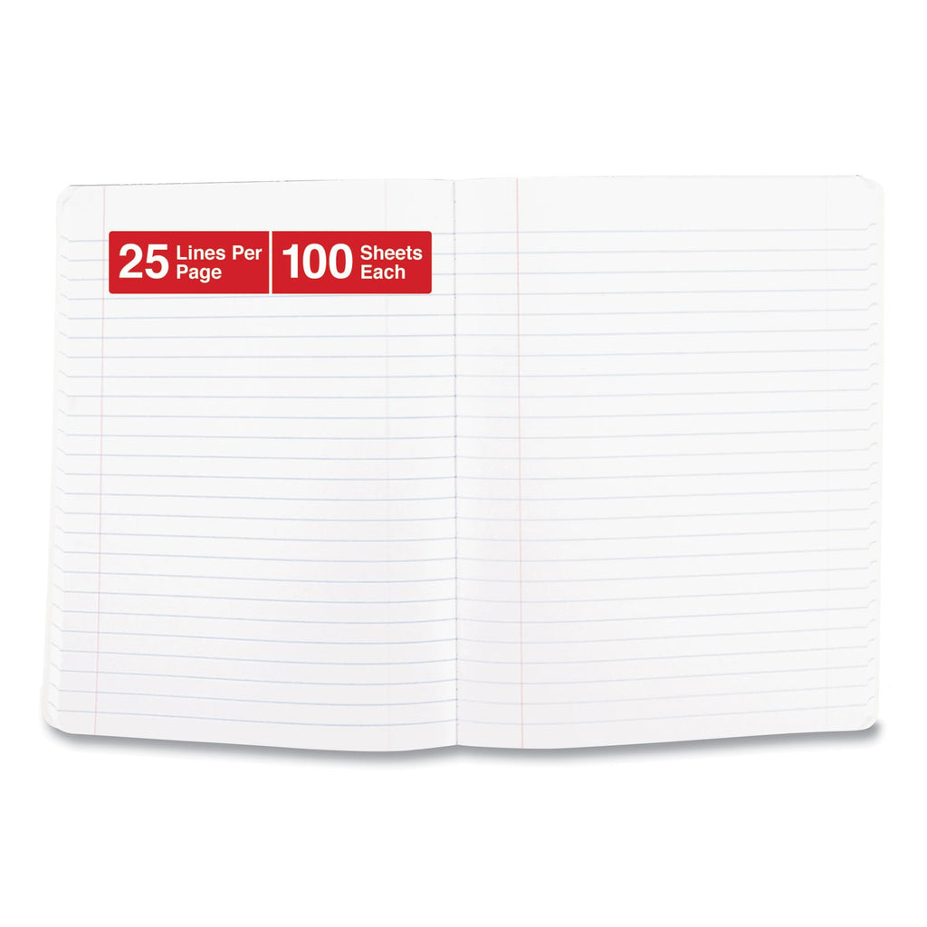Universal Composition Book, Wide/Legal Rule, Black Marble Cover, 9.75 x 7.5, 100 Sheets