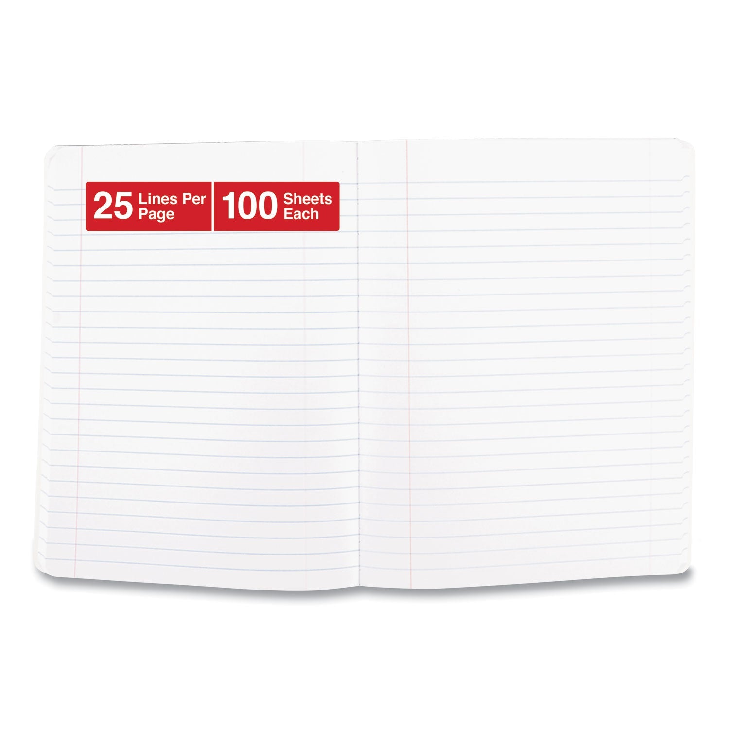 Universal Composition Book, Wide/Legal Rule, Black Marble Cover, 9.75 x 7.5, 100 Sheets