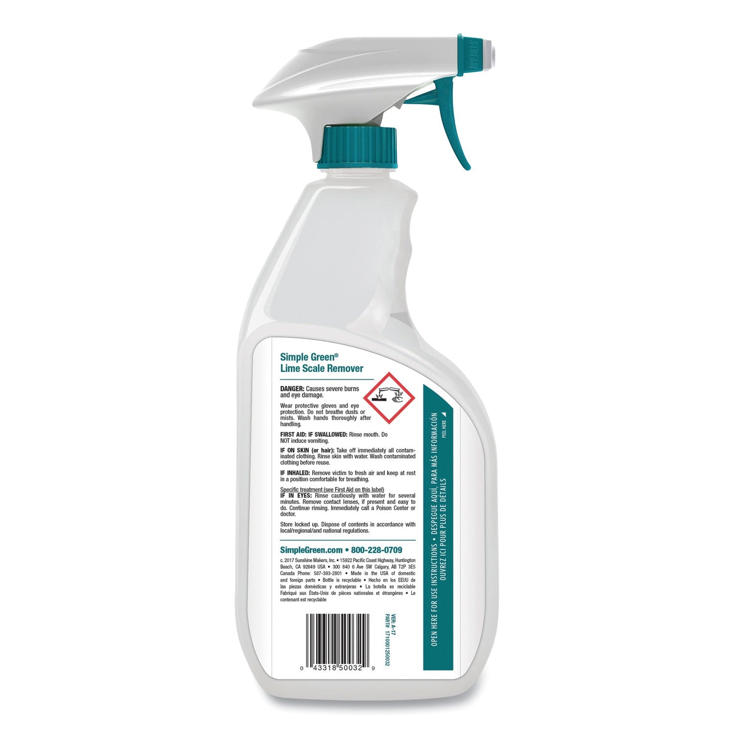 Simple Green Lime Scale Remover, Wintergreen, 32 oz Spray Bottle, 12/Carton