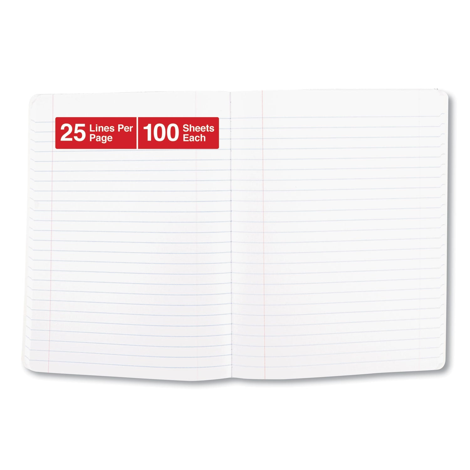 Universal Composition Book, Wide/Legal Rule, Black Marble Cover, 9.75 x 7.5, 100 Sheets, 6/Pack