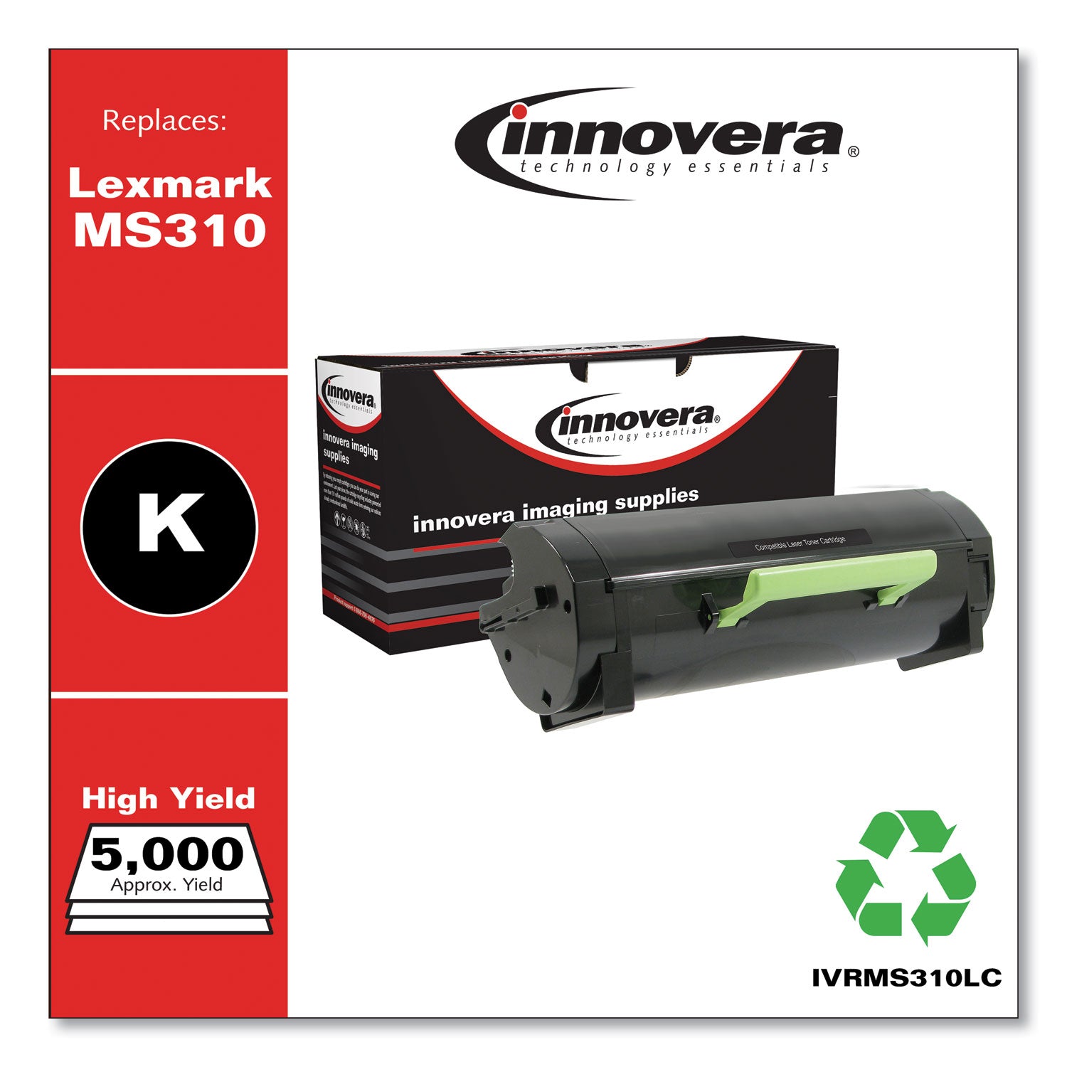 Innovera Remanufactured Black High-Yield Toner, Replacement for MS310, 5,000 Page-Yield