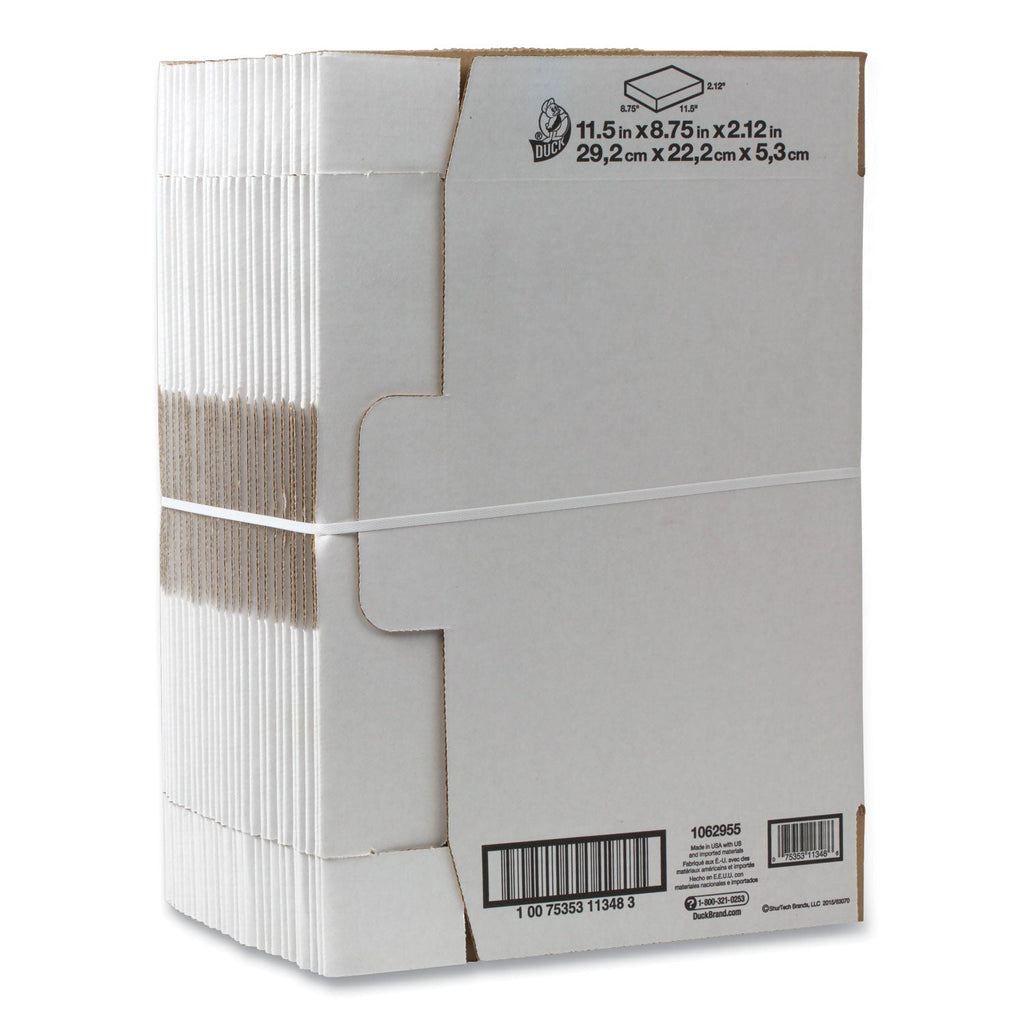 Duck Self-Locking Mailing Box, Regular Slotted Container (RSC), 8.75" x 11.5" x 2.13", White, 25/Pack