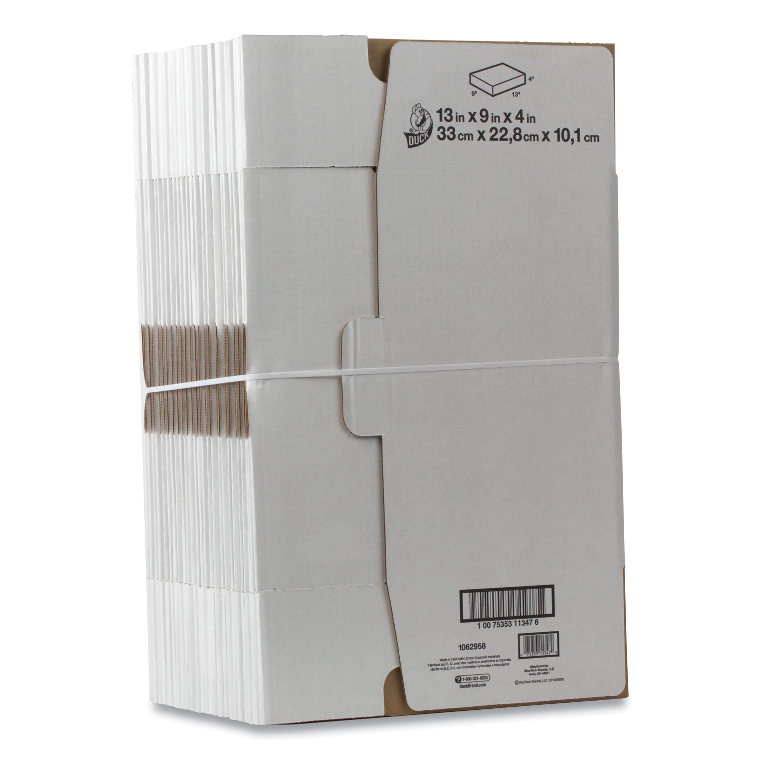 Duck Self-Locking Mailing Box, Regular Slotted Container (RSC), 9" x 13" x 4", White, 25/Pack