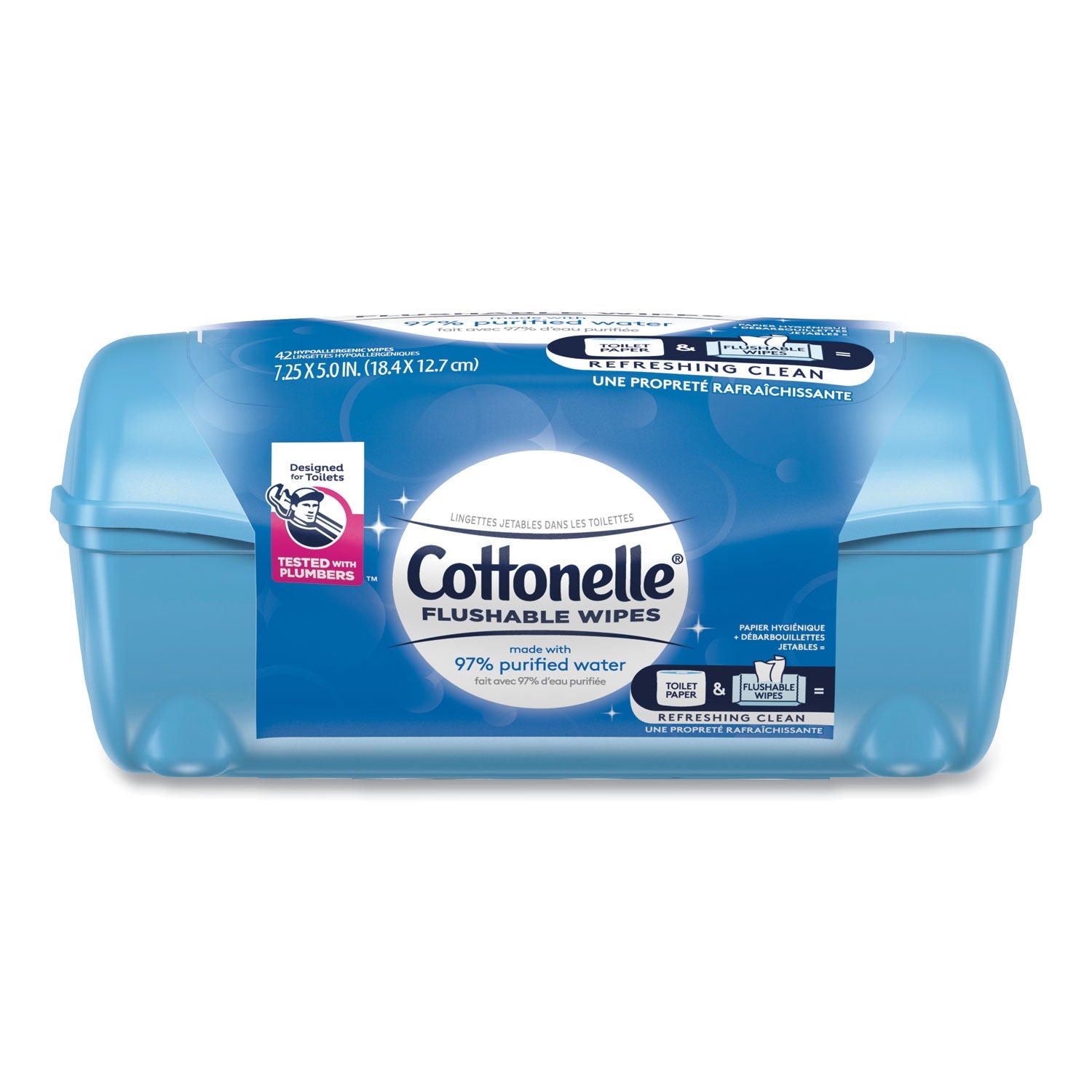 Cottonelle Fresh Care Flushable Cleansing Cloths, 3.75 x 5.5, White, 42/Pack