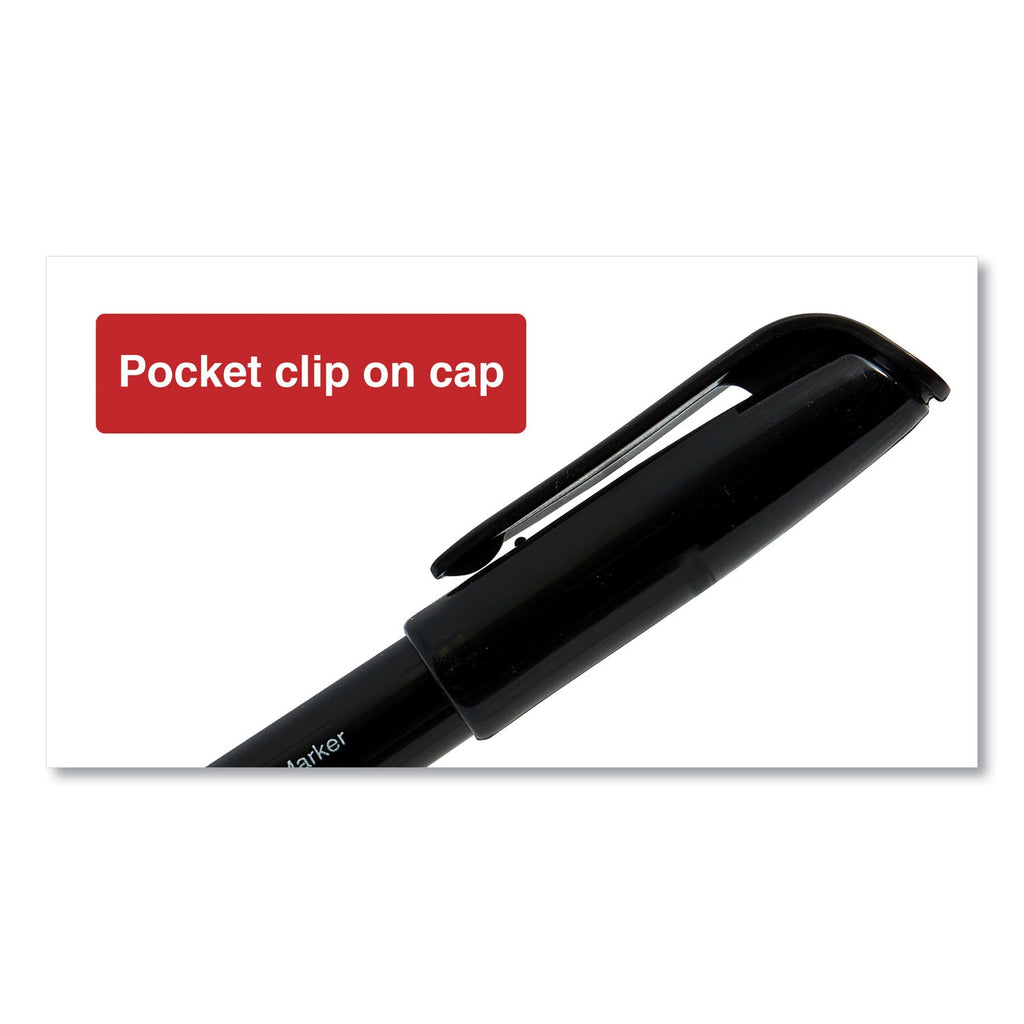 Universal Pen-Style Permanent Marker, Fine Bullet Tip, Black, Dozen