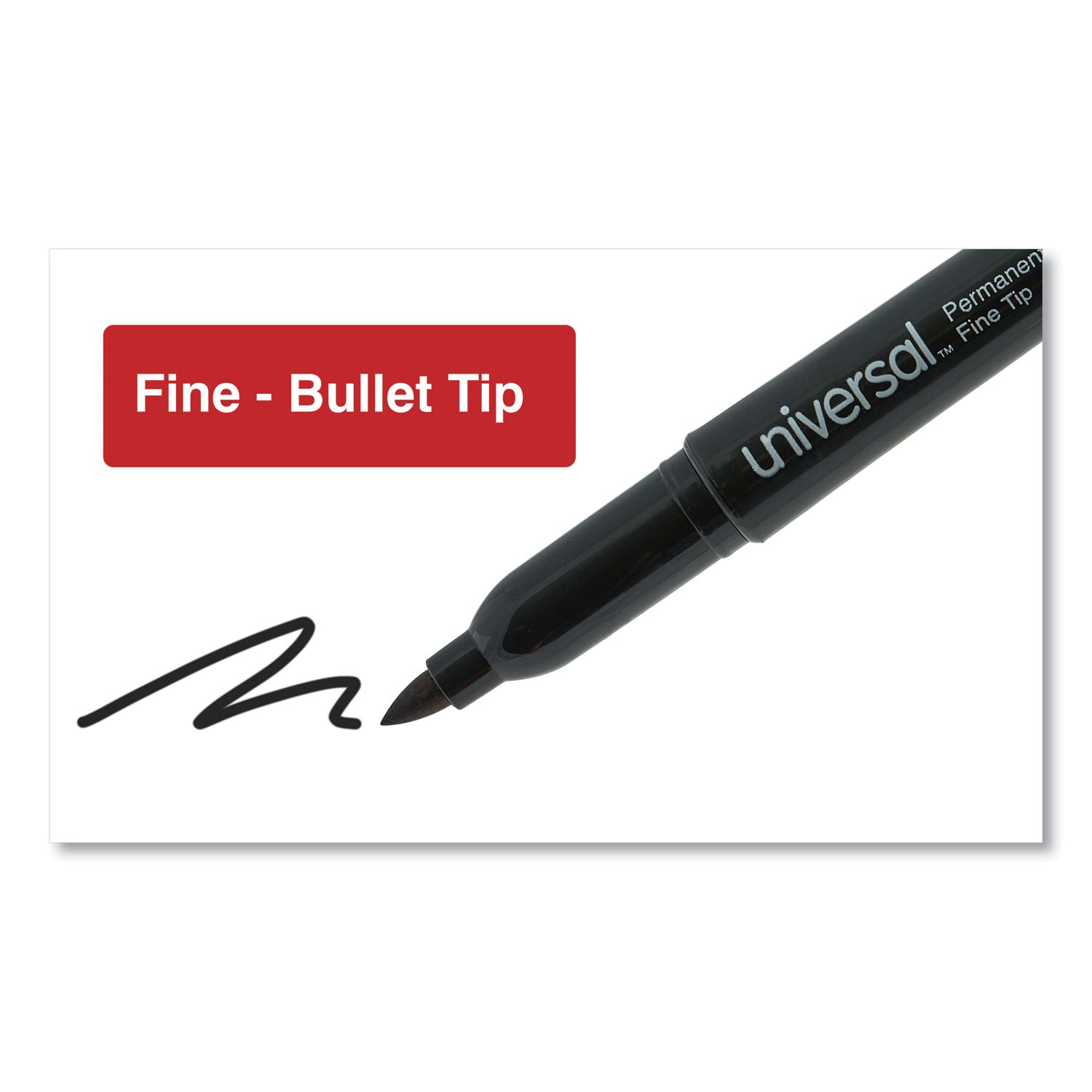 Universal Pen-Style Permanent Marker Value Pack, Fine Bullet Tip, Black, 36/Pack