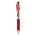 Pentel WOW! Gel Pen, Retractable, Medium 0.7 mm, Red Ink, Clear/Red Barrel, Dozen