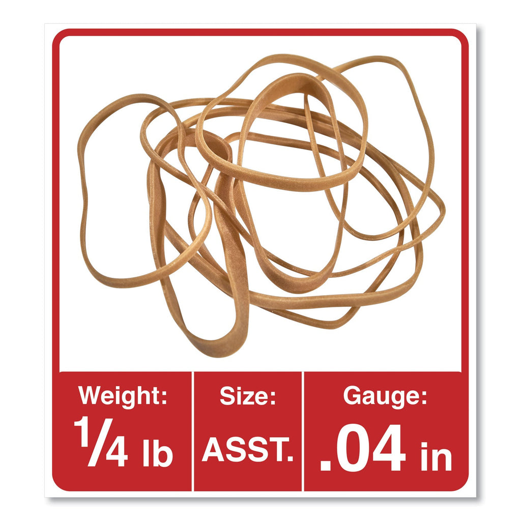 Universal Rubber Bands, Size 54 (Assorted), Assorted Gauges, Beige, 4 oz Box