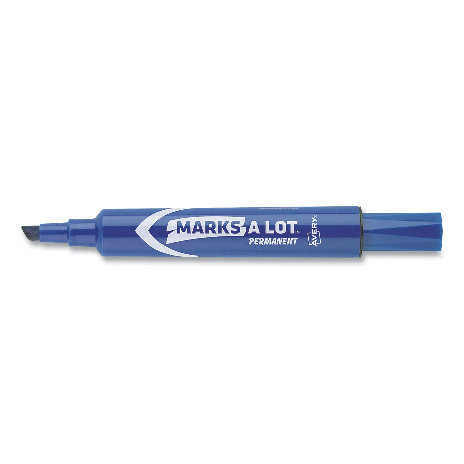 Avery MARKS A LOT Regular Desk-Style Permanent Marker, Broad Chisel Tip, Blue, Dozen (7886)