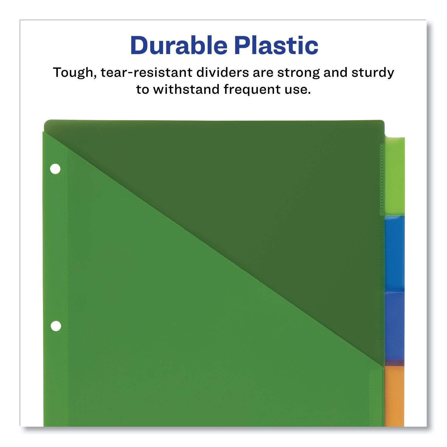 Avery Insertable Big Tab Plastic 1-Pocket Dividers, 5-Tab, 11.13 x 9.25, Assorted, 1 Set