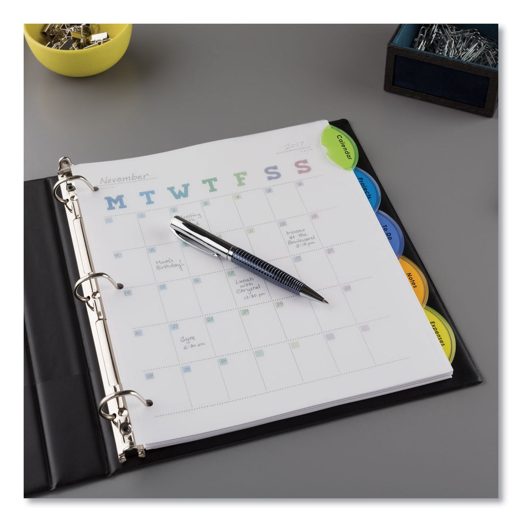 Avery Insertable Style Edge Tab Plastic Dividers, 5-Tab, 11 x 8.5, Translucent, 1 Set
