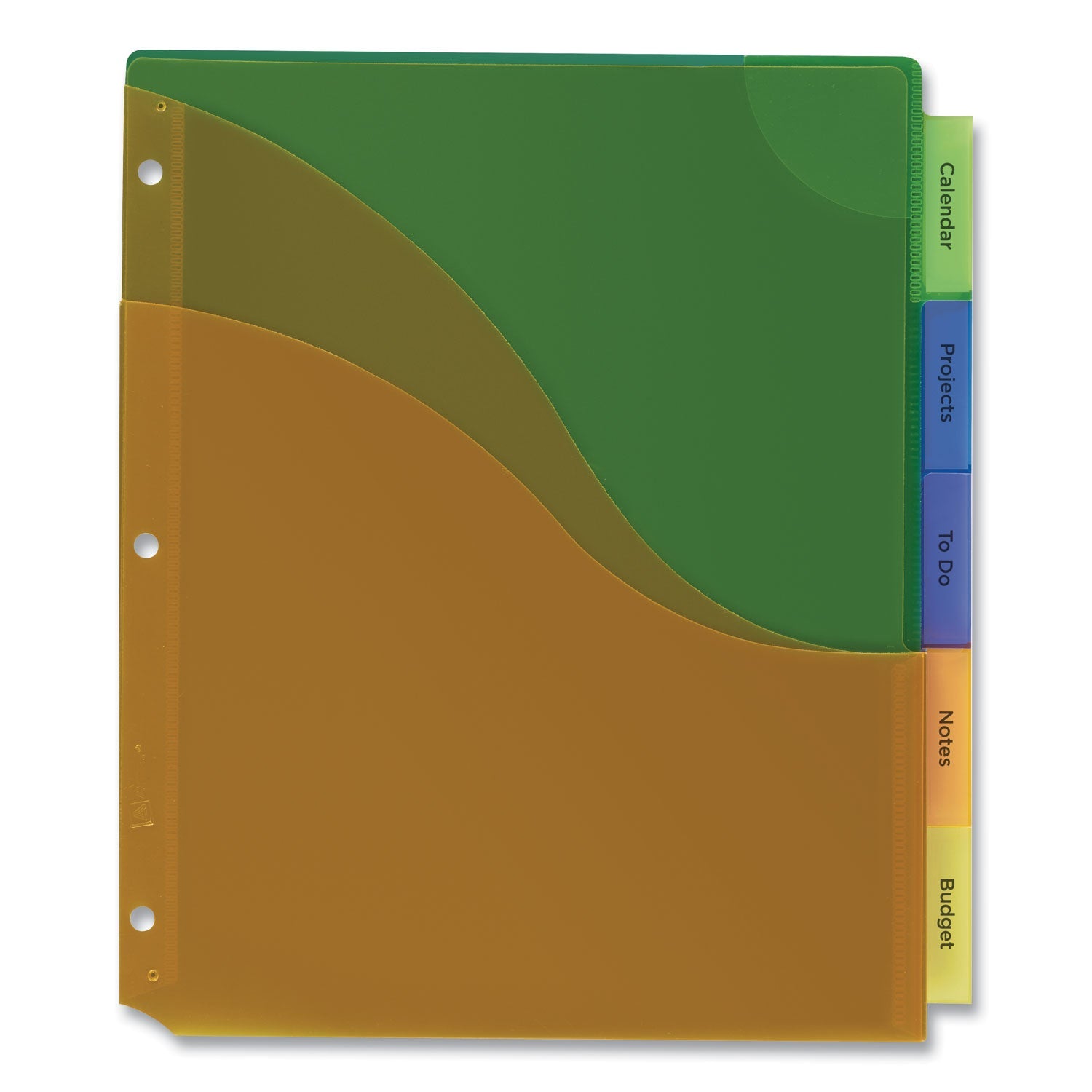 Avery Insertable Big Tab Plastic Three-Pocket Corner Lock Dividers, 5-Tab, 11.13 x 9.25, Assorted, 1 Set