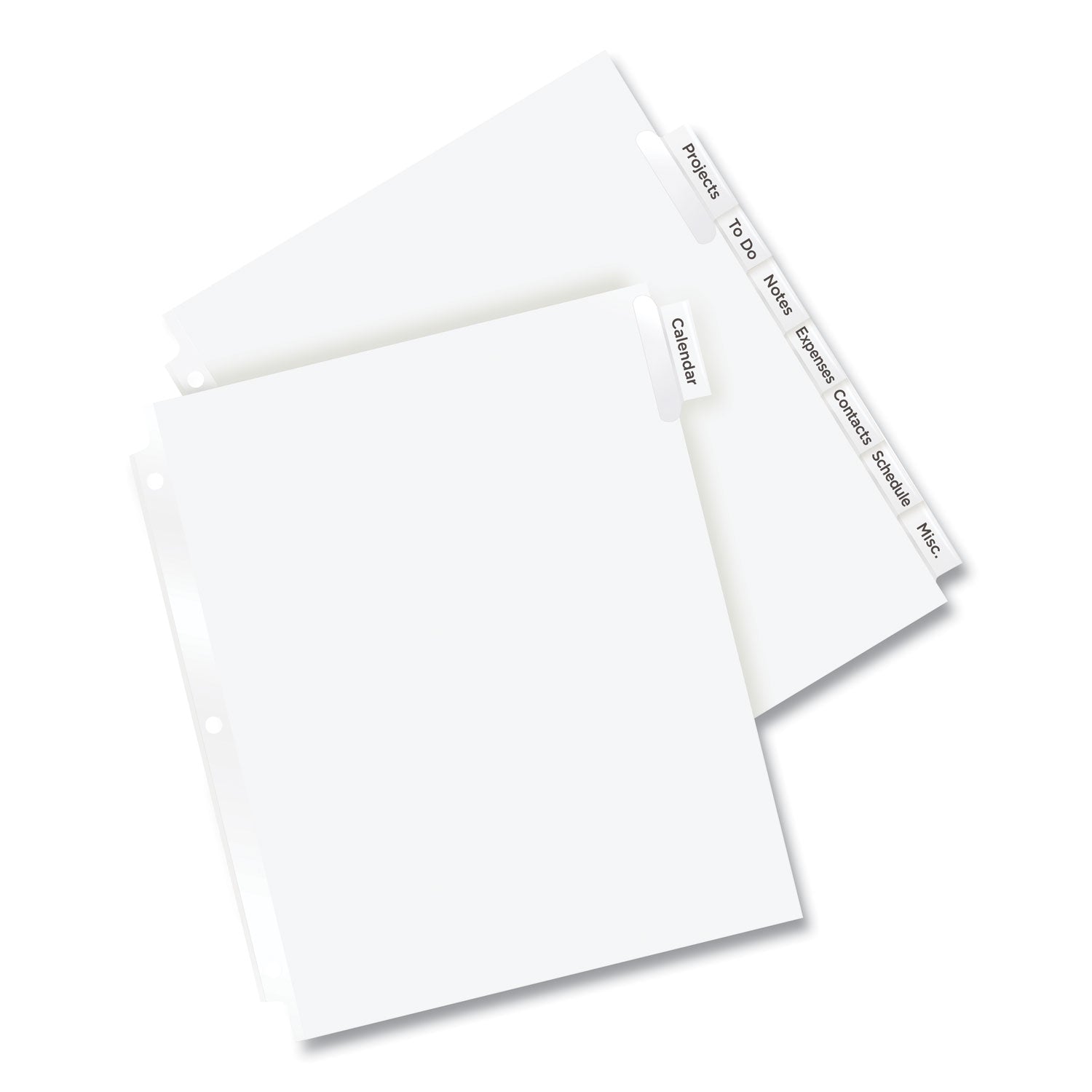 Avery Insertable Big Tab Dividers, 8-Tab, 11.13 x 9.25, White, Clear Tabs, 1 Set
