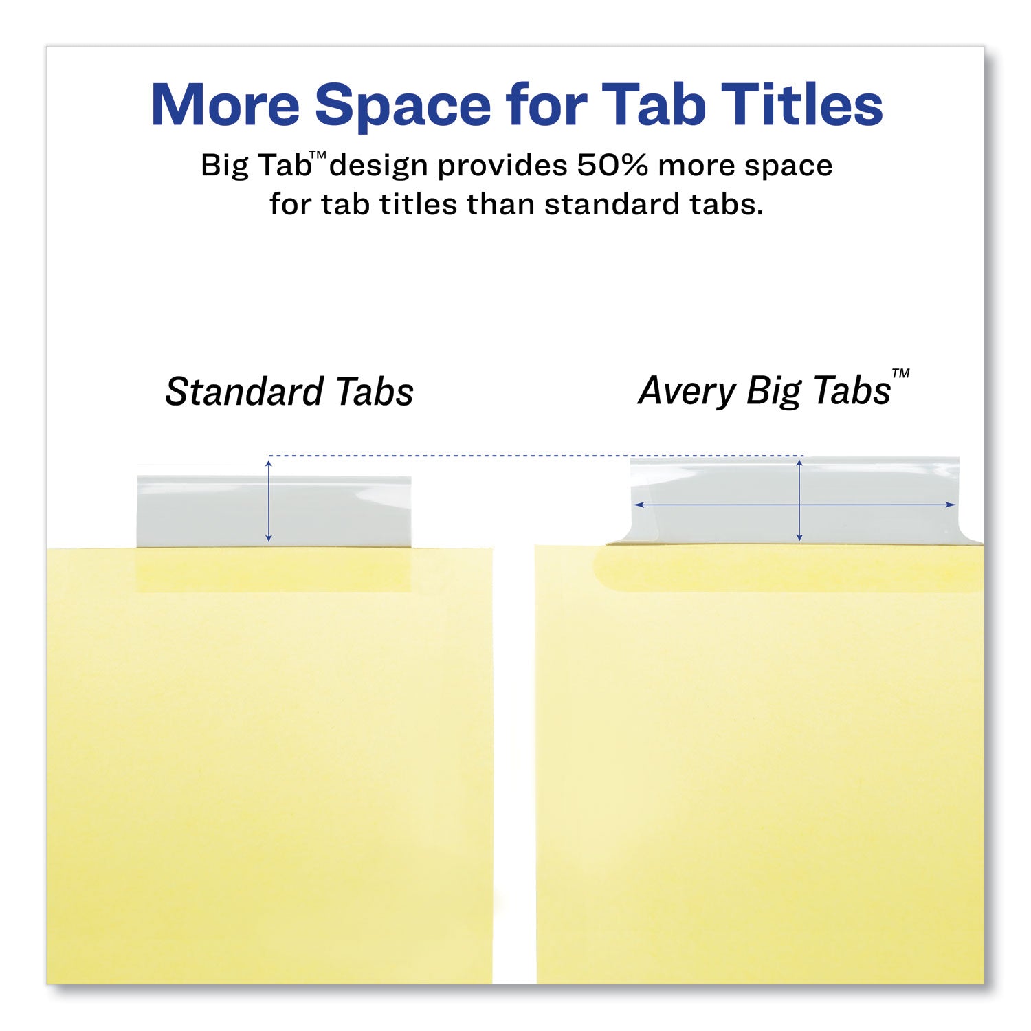 Avery Insertable Big Tab Dividers, 8-Tab, Double-Sided Gold Edge Reinforcing, 11 x 8.5, Buff, Clear Tabs, 1 Set