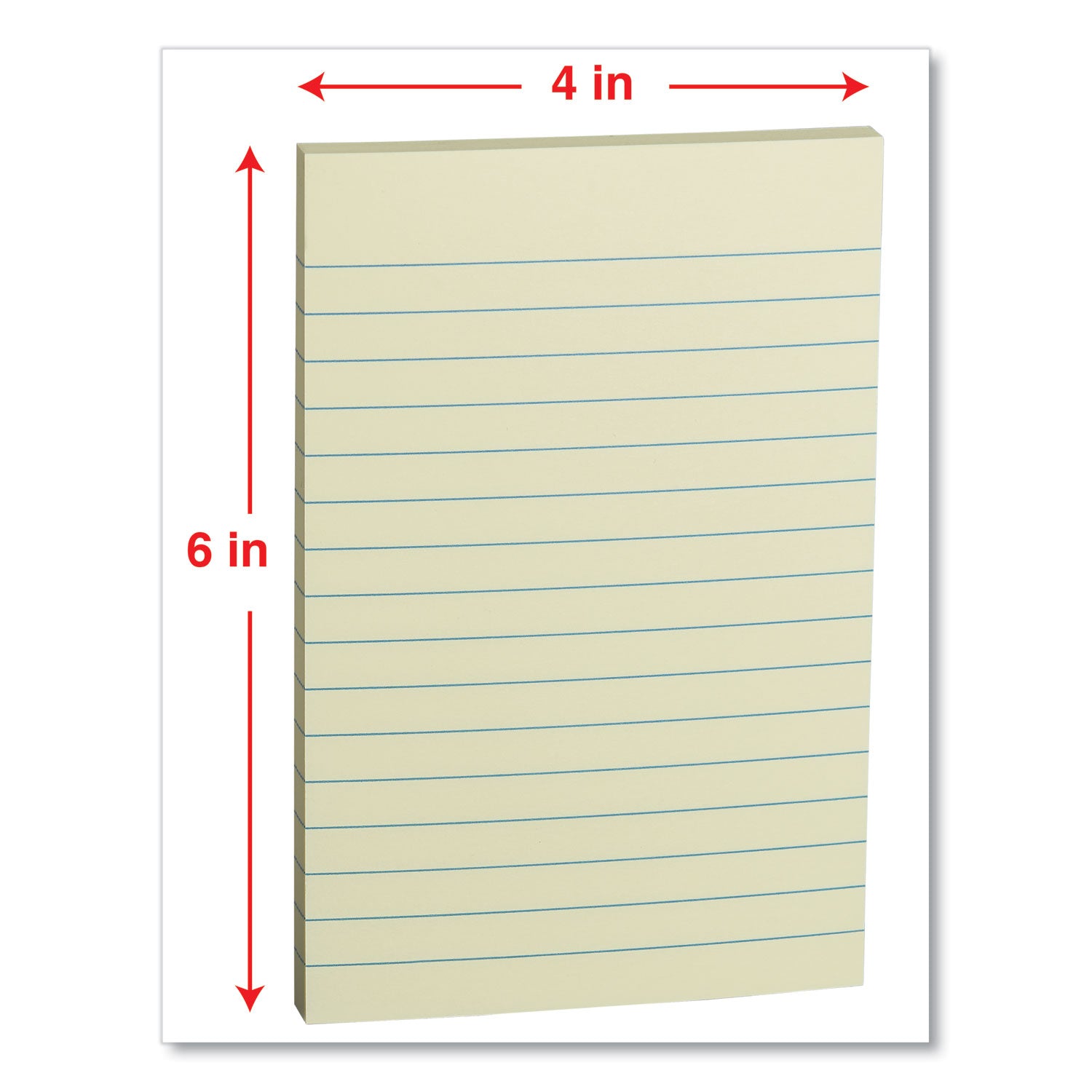 Universal Self-Stick Note Pads, Note Ruled, 4" x 6", Assorted Pastel Colors, 100 Sheets/Pad, 5 Pads/Pack