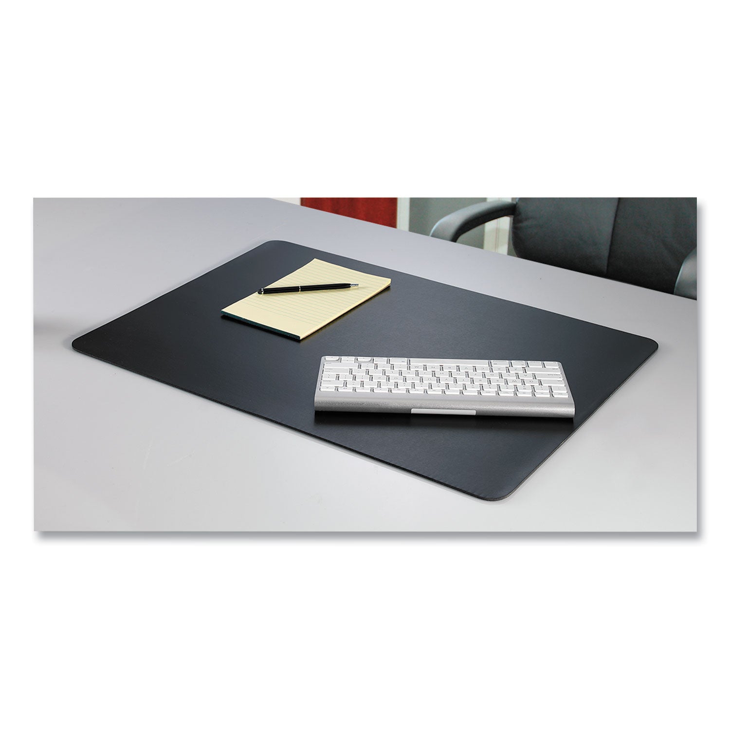Artistic Rhinolin II Desk Pad with Antimicrobial Protection, 36 x 24, Black