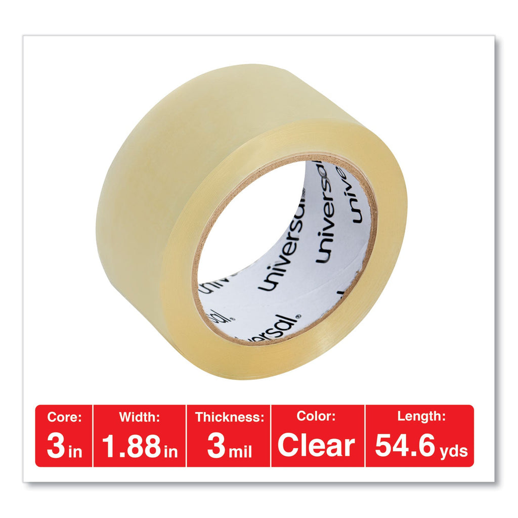 Universal Heavy-Duty Box Sealing Tape, 3" Core, 1.88" x 54.6 yds, Clear, 36/Box