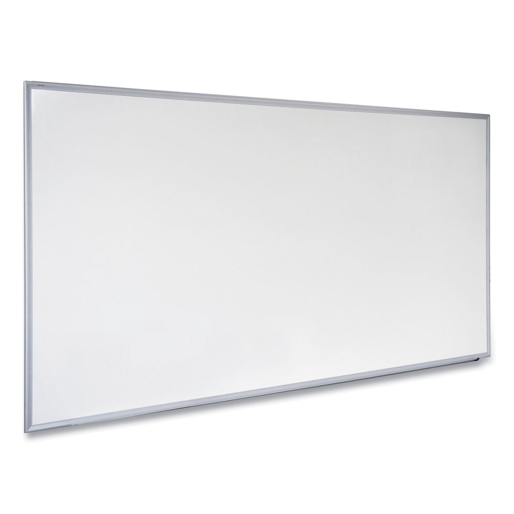 Universal Dry Erase Board, Melamine, 72 x 48, Satin-Finished Aluminum Frame