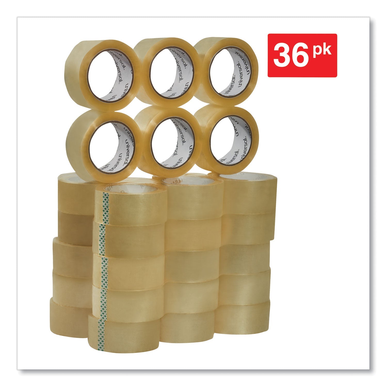 Universal Heavy-Duty Box Sealing Tape, 3" Core, 1.88" x 54.6 yds, Clear, 36/Box