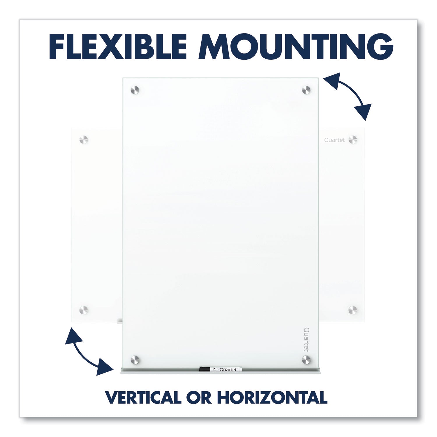 Quartet Brilliance Glass Dry-Erase Boards, 48 x 48, White Surface