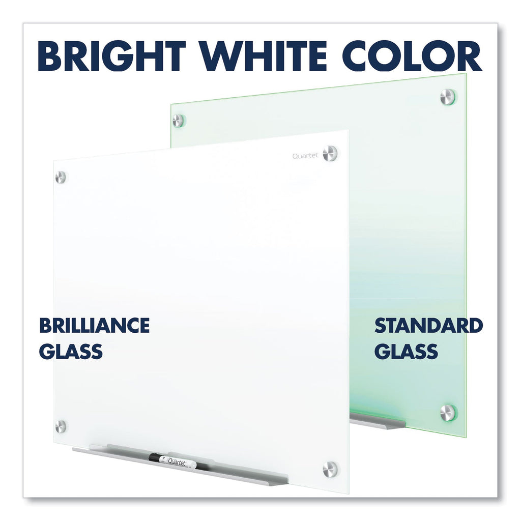 Quartet Brilliance Glass Dry-Erase Boards, 48 x 48, White Surface