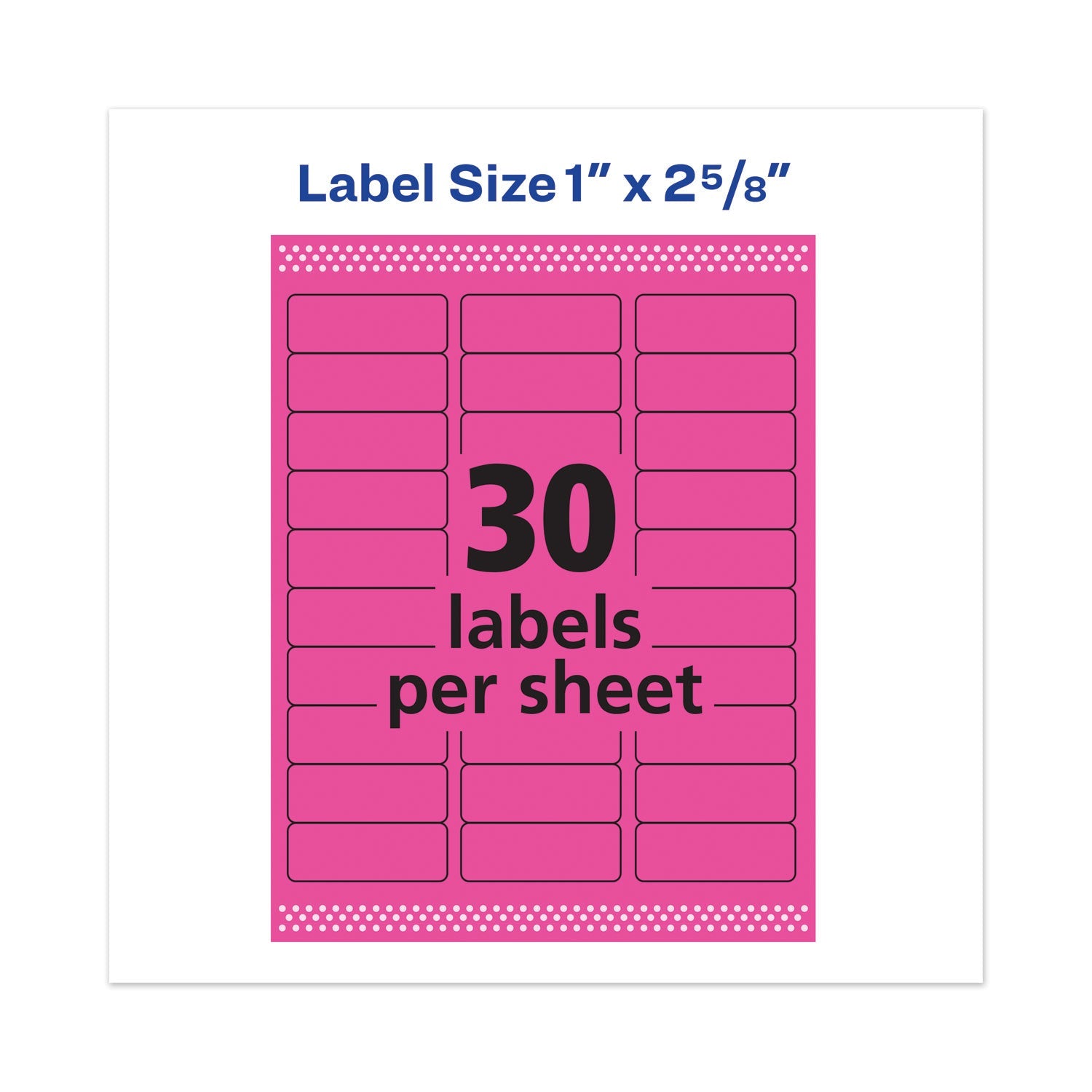 Avery High-Visibility Permanent Laser ID Labels, 1 x 2.63, Neon Magenta, 750/Pack